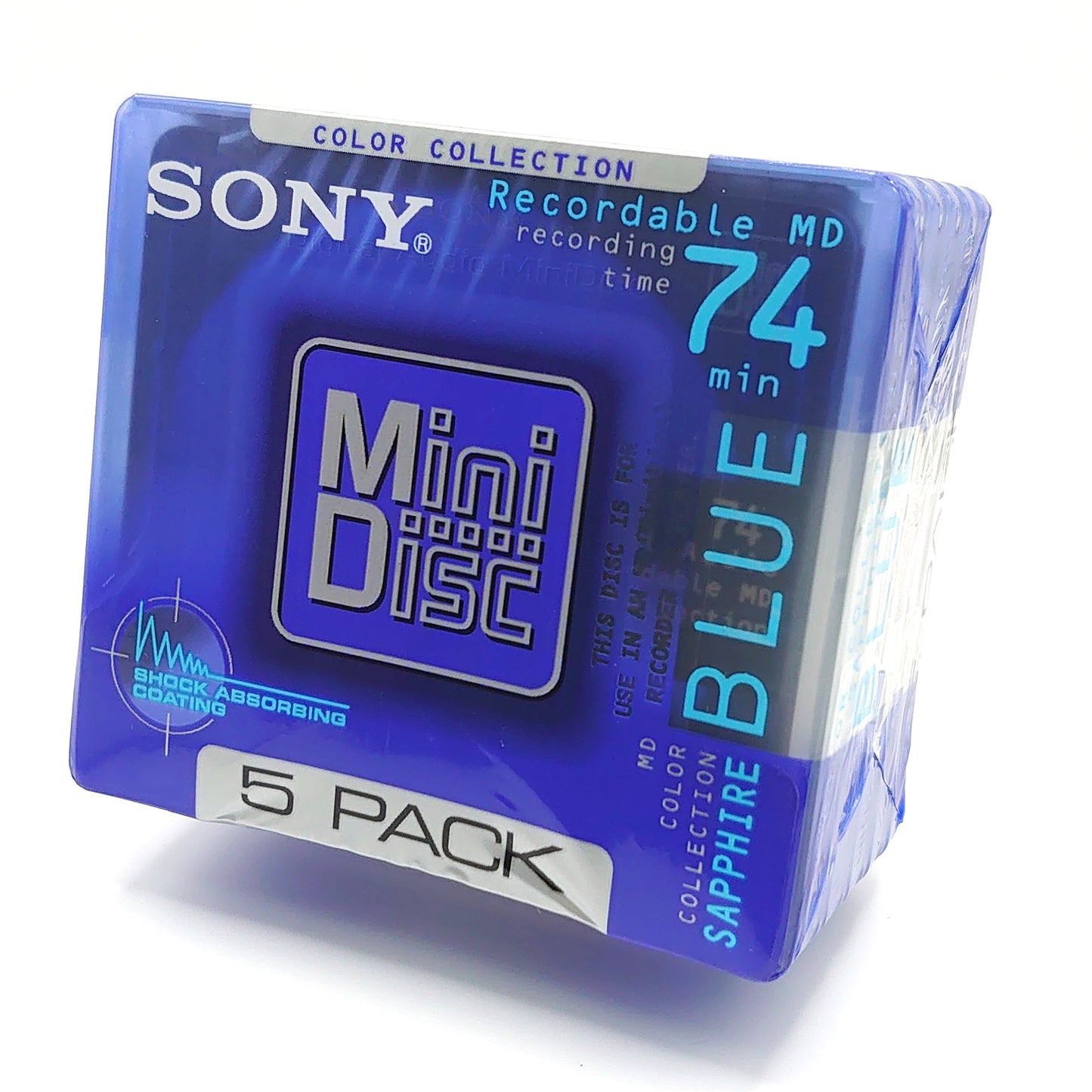 Sony 5MDW74KL Sapphire Blue 74 Minute MiniDisc 5 Pack