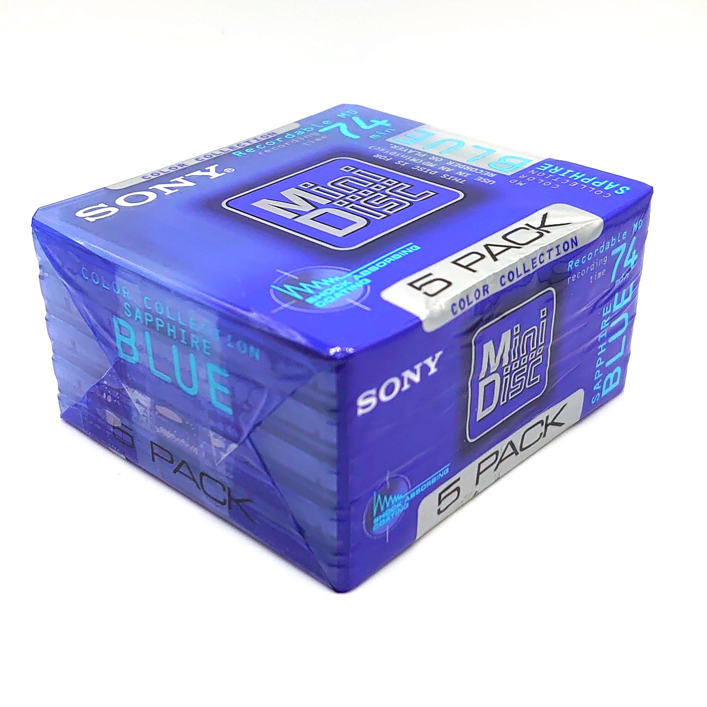 Sony 5MDW74KL Sapphire Blue 74 Minute MiniDisc 5 Pack