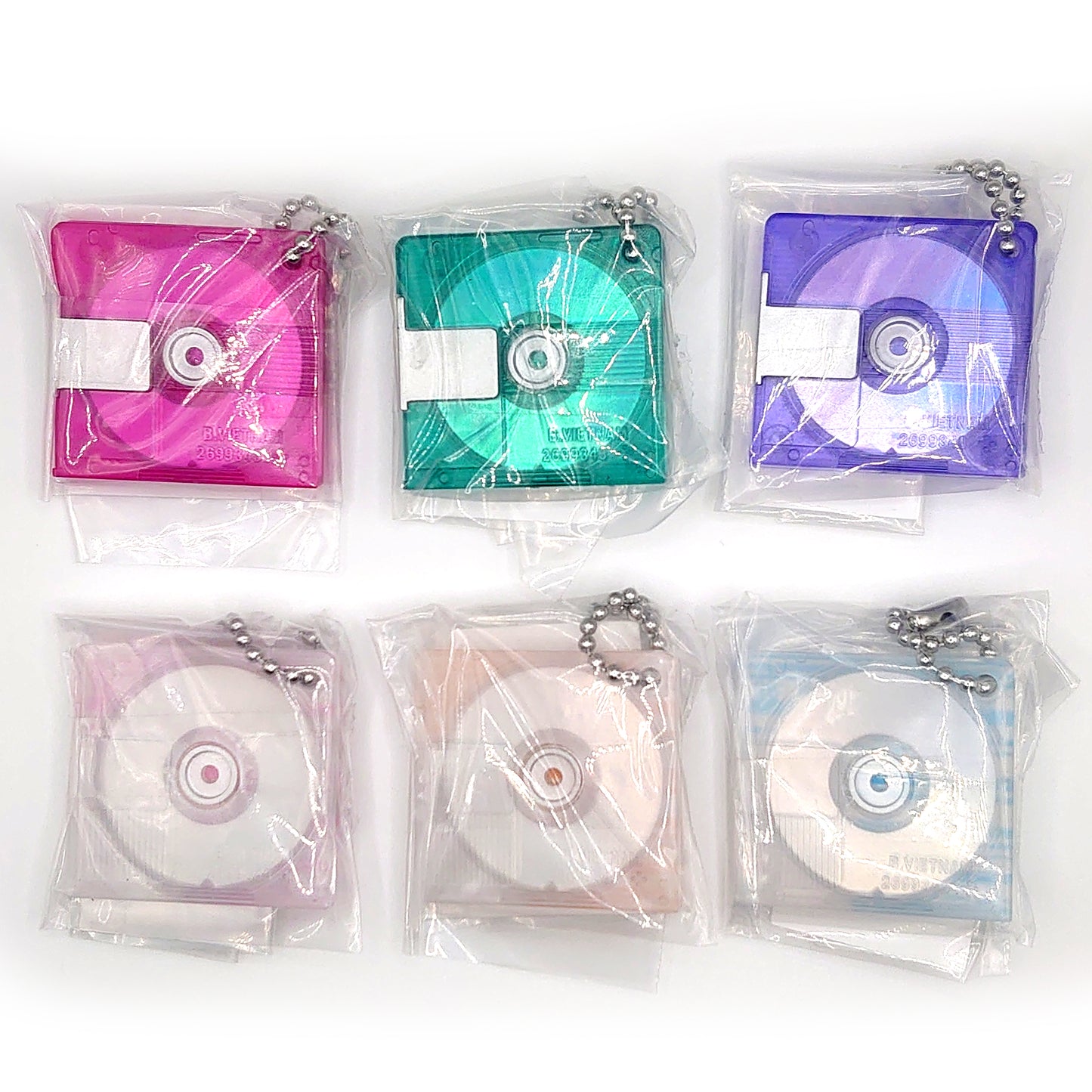 6x Maxell MiniDisc Miniature Gacha Charms