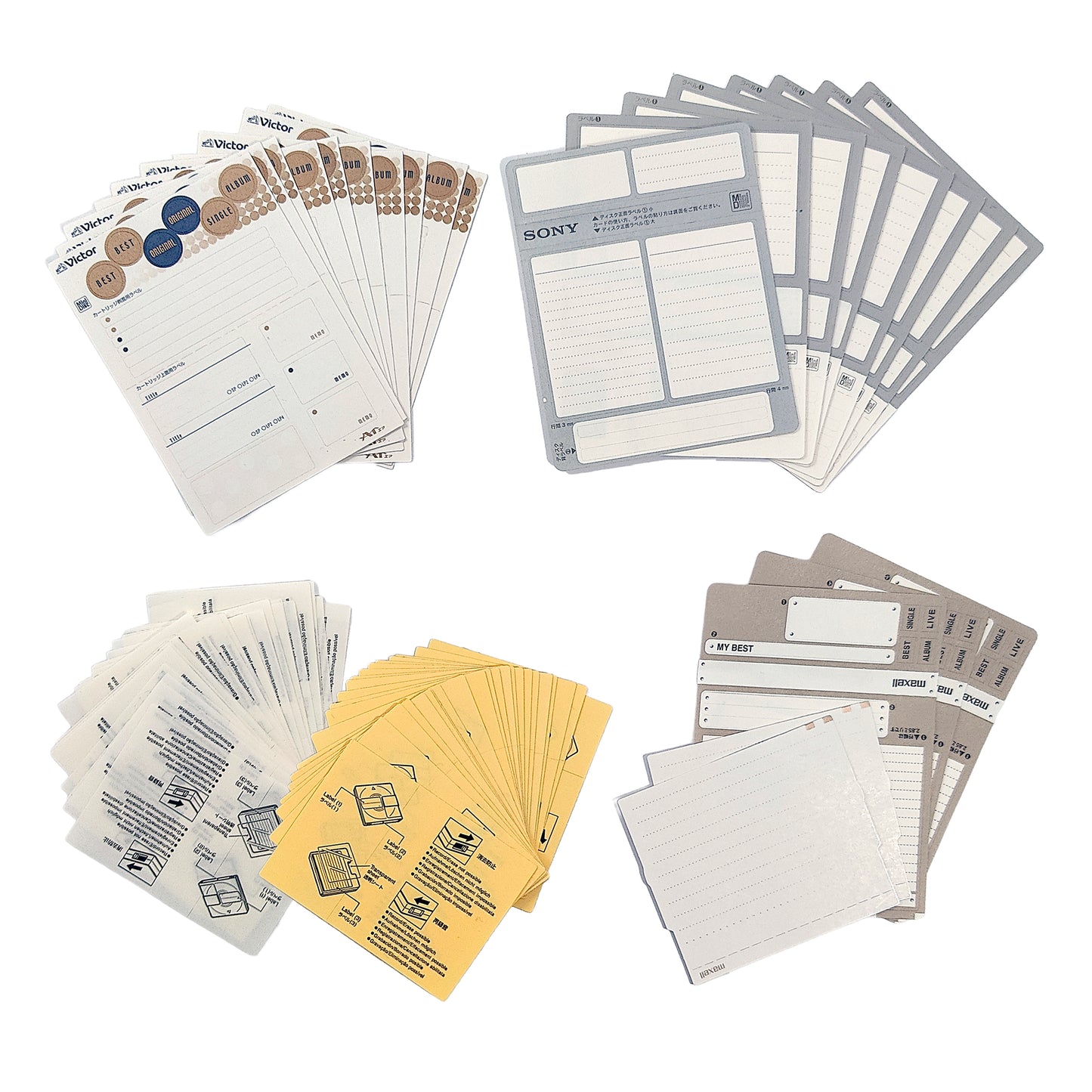 Mixed Brand MiniDisc Label Set