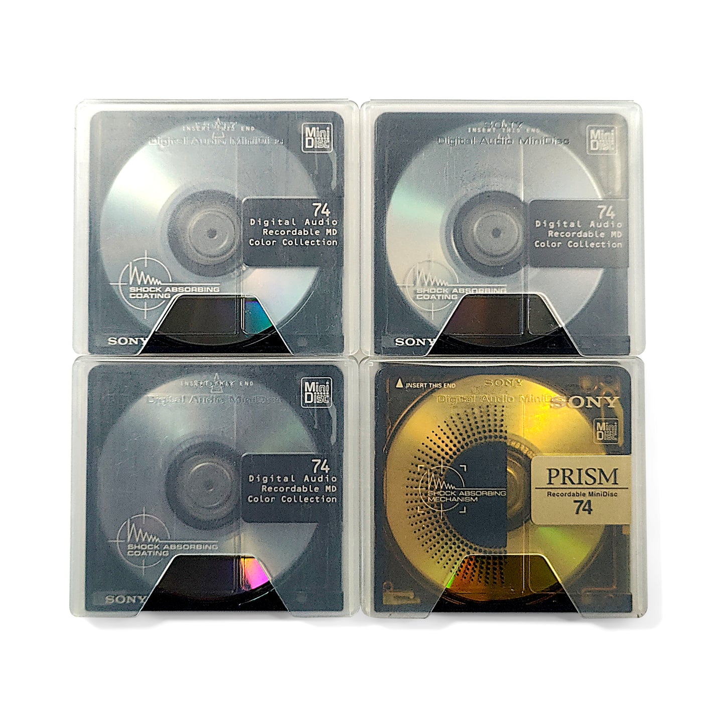 Sony Color Collection & Prism 74 Minute MiniDisc 4 Pack