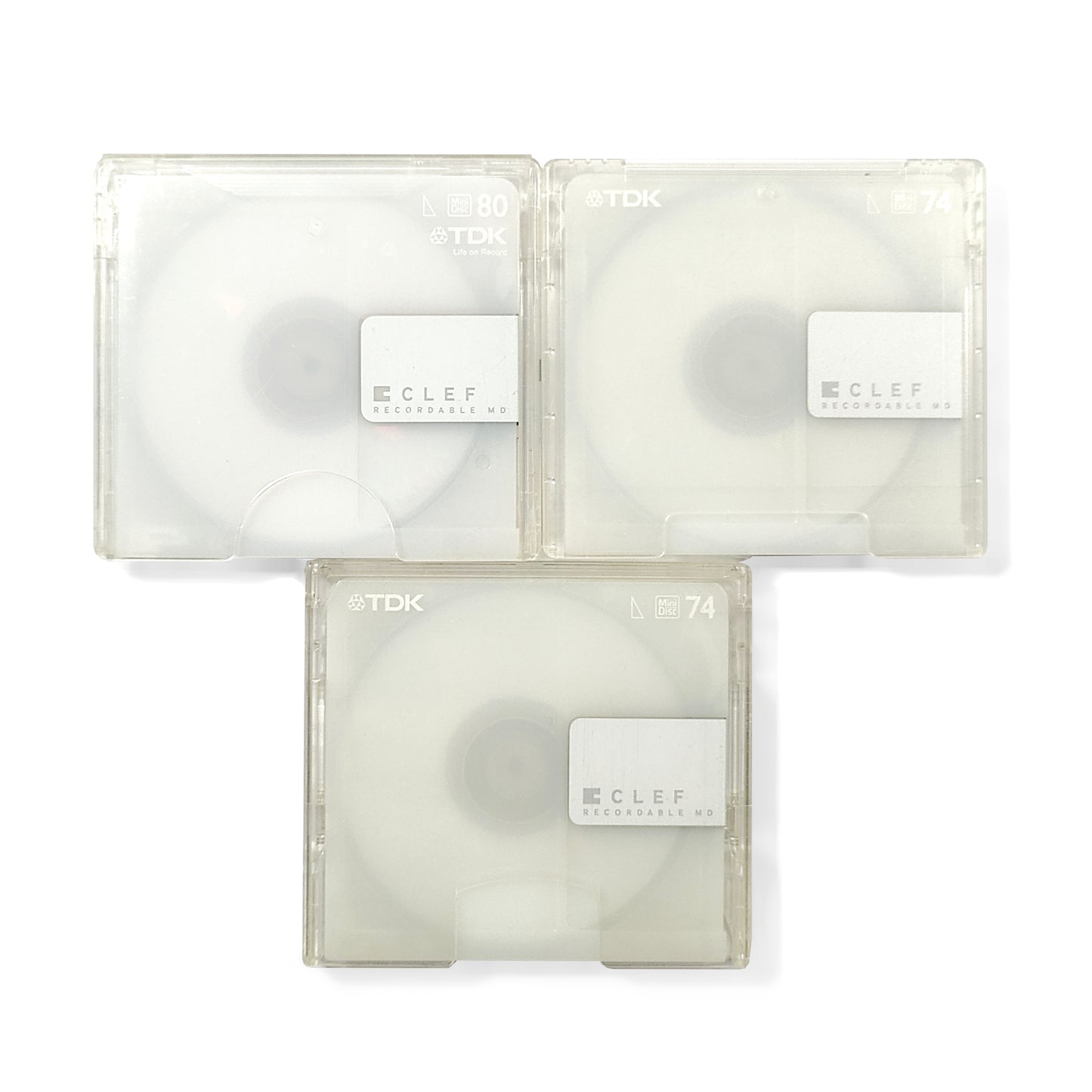 TDK Clef 74 & 80 Minute MiniDisc 3 Pack