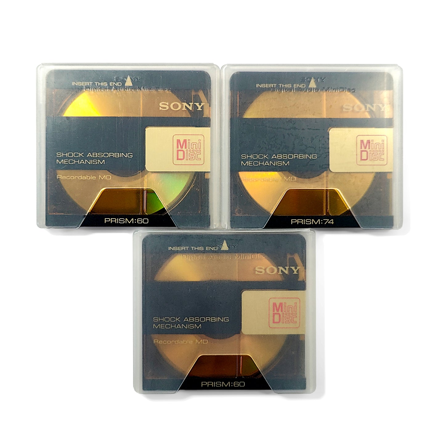 Sony Prism 60 & 74 Minute MiniDisc 3 Pack