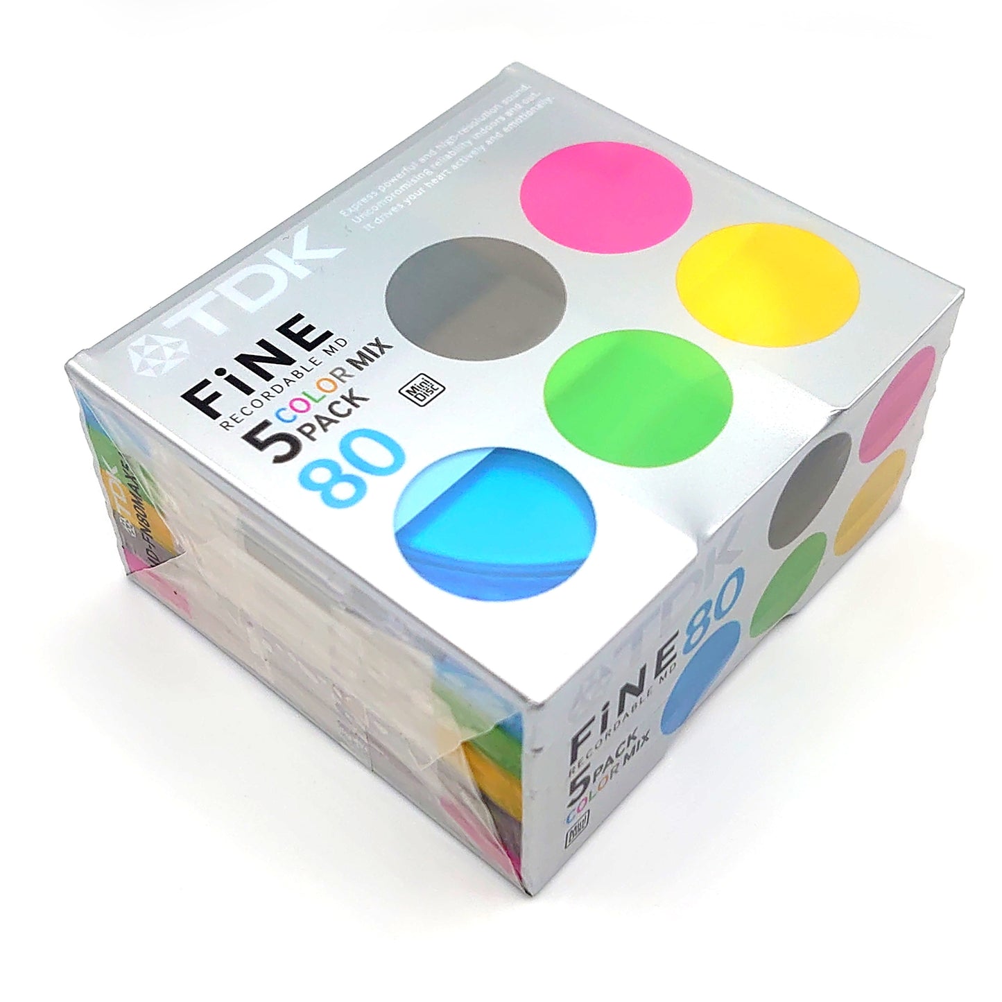 TDK FiNE Color Mix 80 Minute MiniDisc 5 Pack