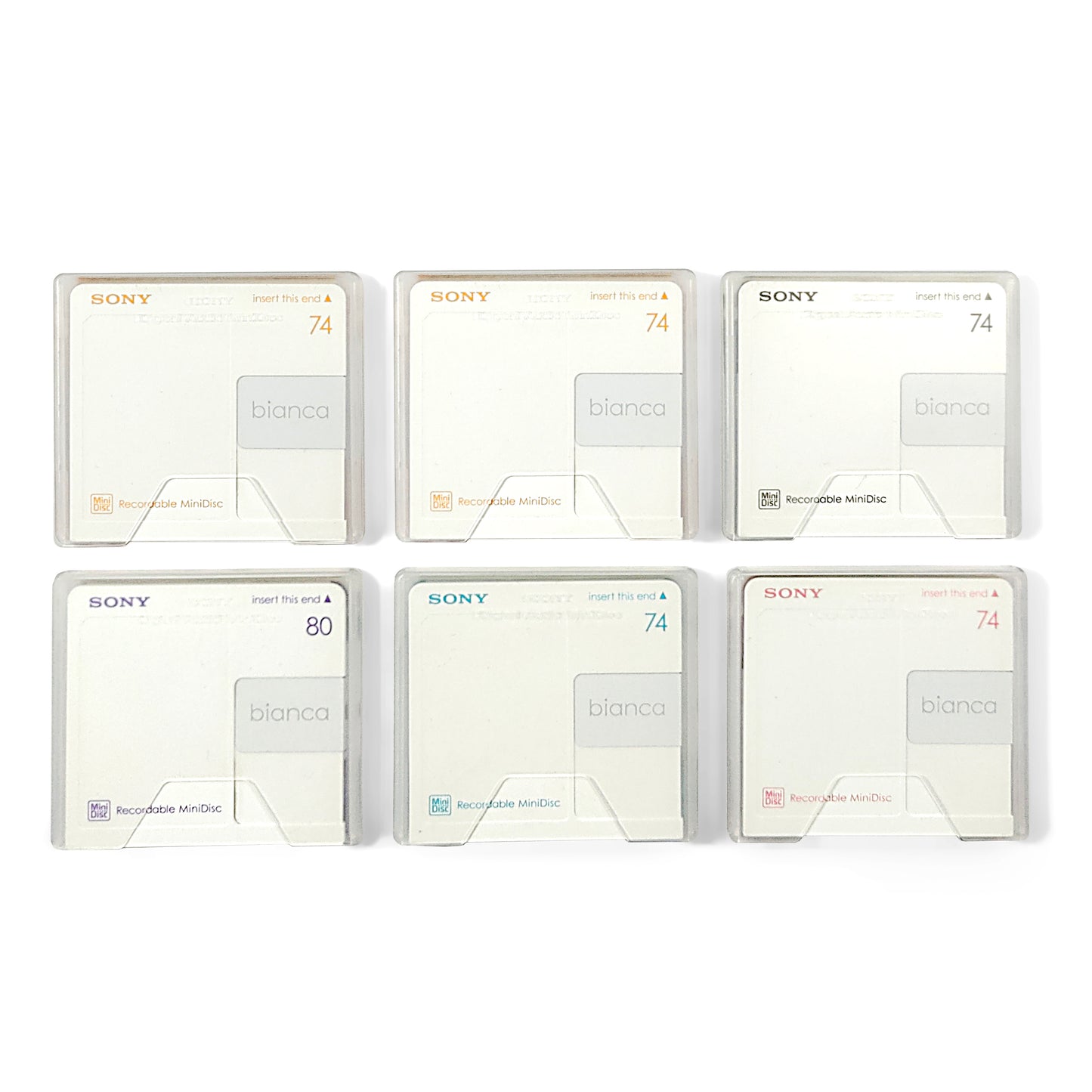 Sony Bianca Second Edition 74/80 Minute MiniDisc 6 Pack
