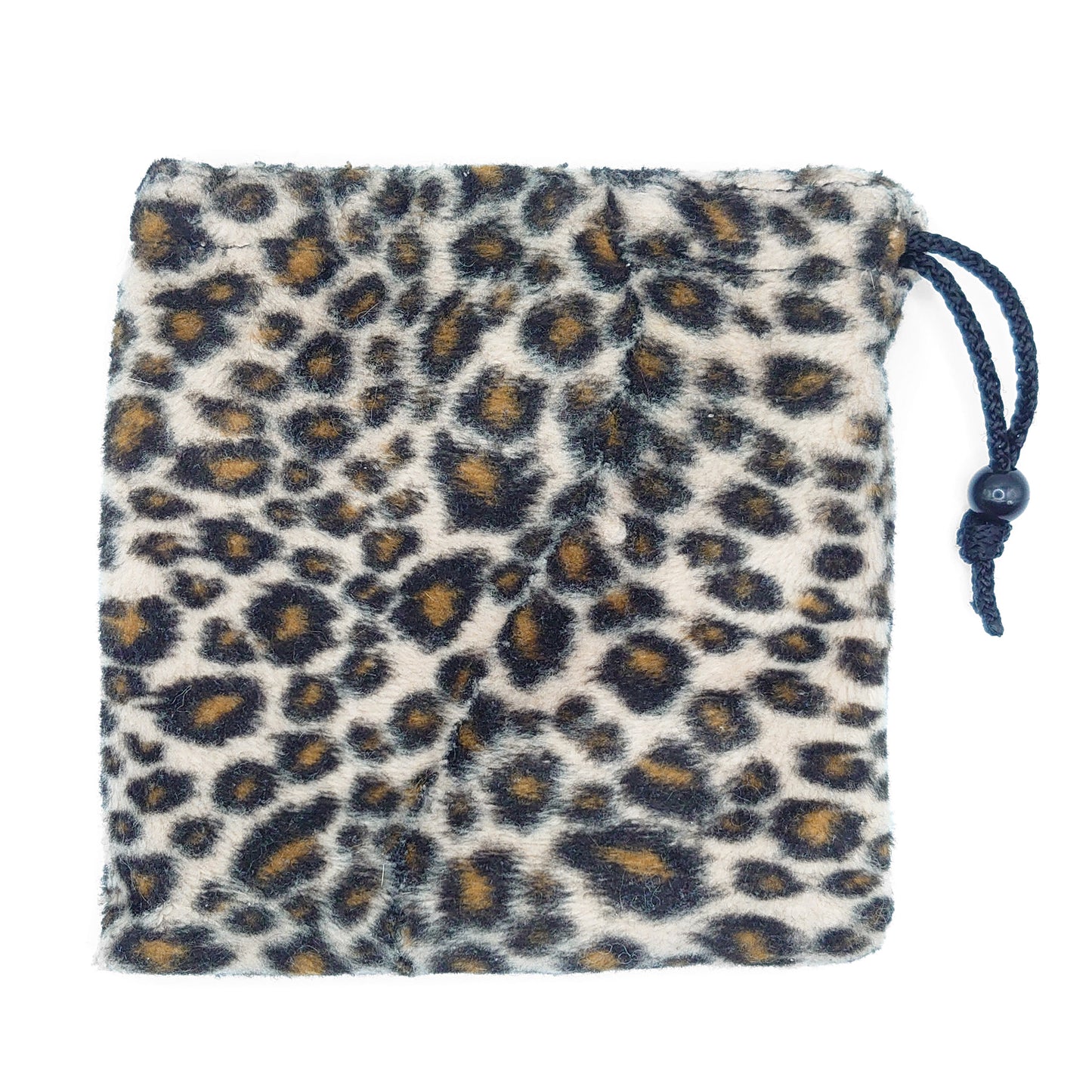 Furry Leopard Print Travel Pouch