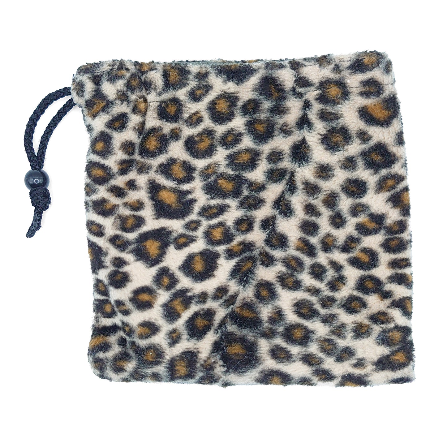 Furry Leopard Print Travel Pouch