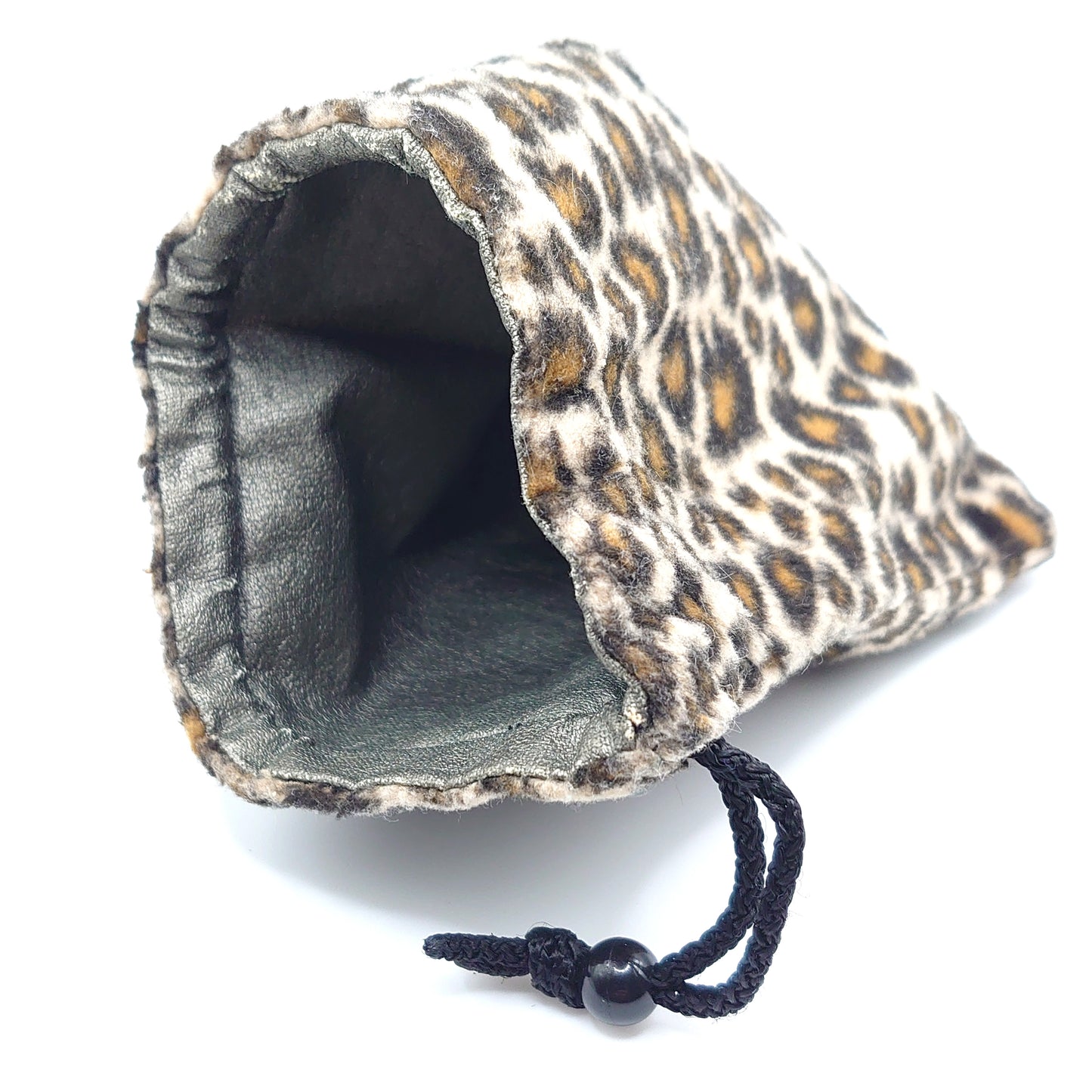 Furry Leopard Print Travel Pouch