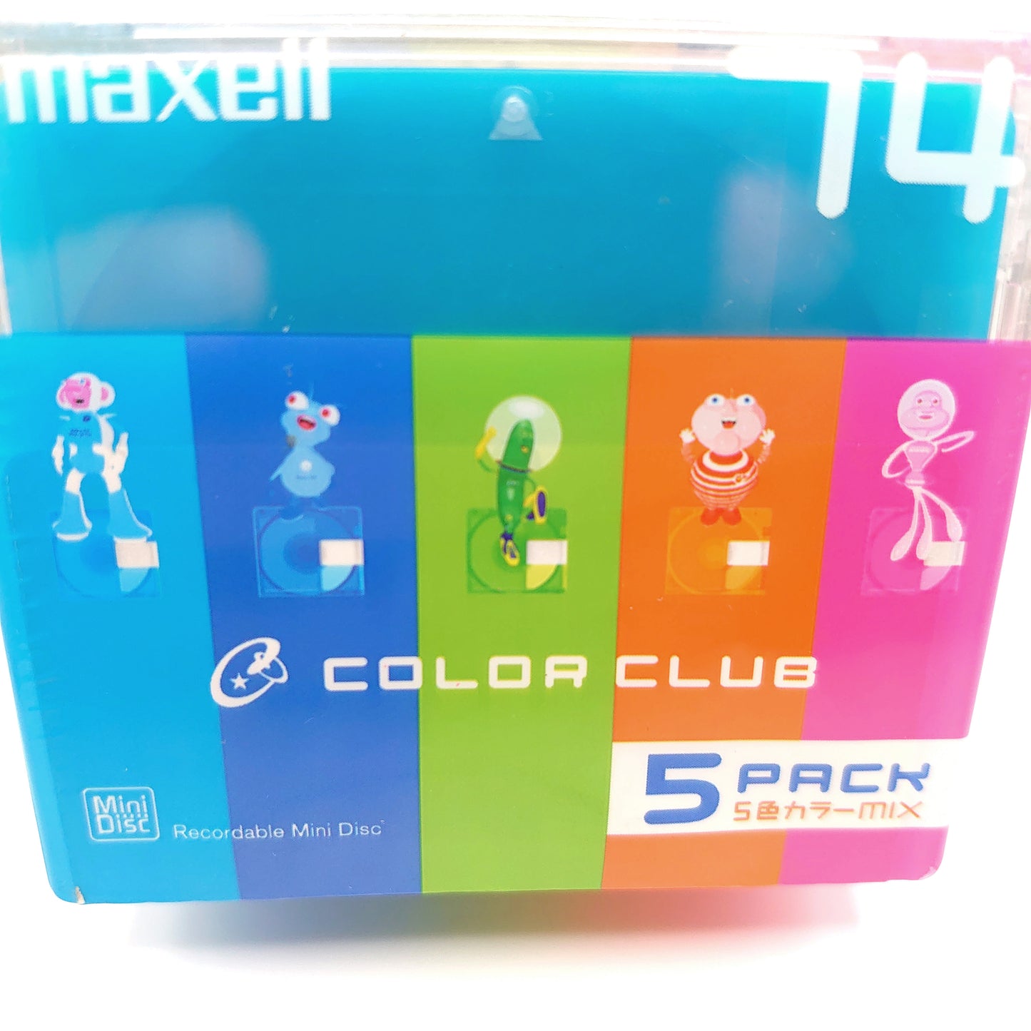 Maxell Color Club 74 Minute MiniDisc 5 Pack