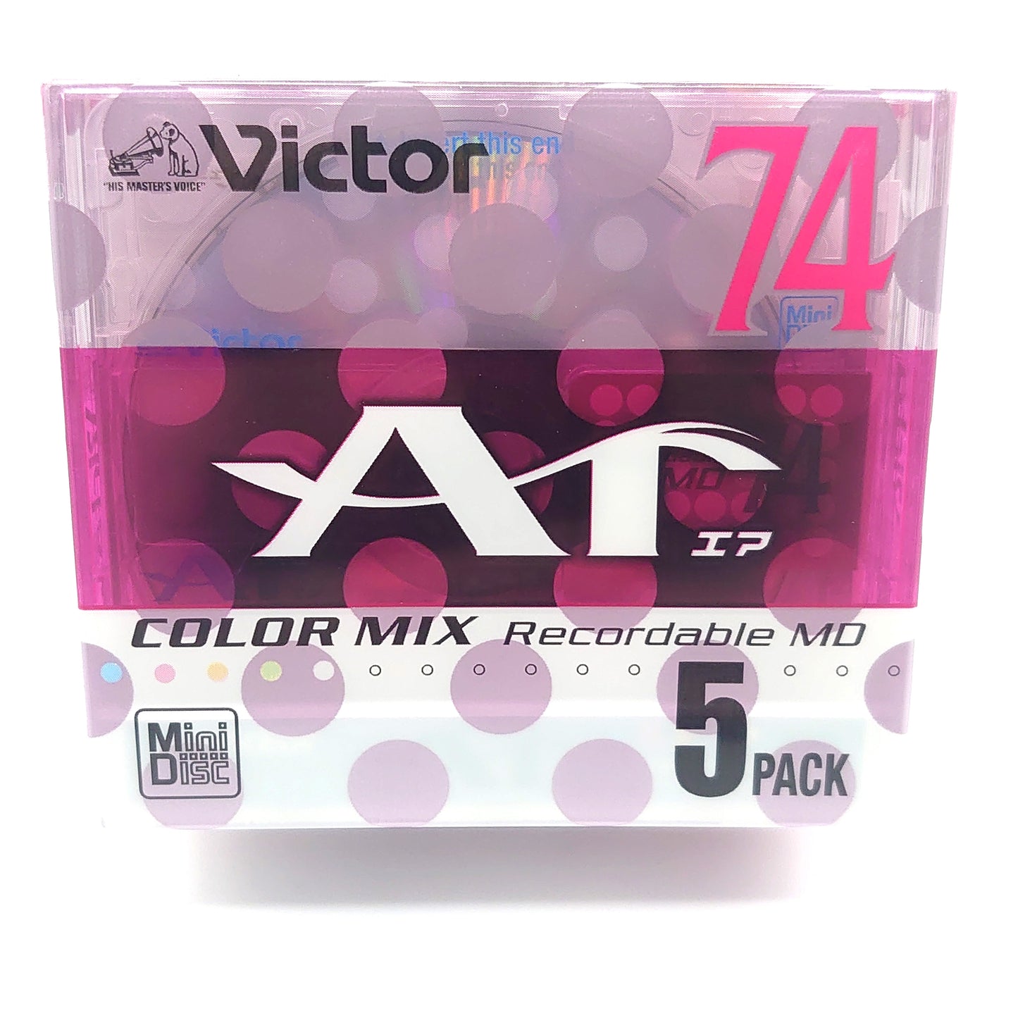 Victor Color Mix Ar 74 Minute MiniDisc 5 Pack