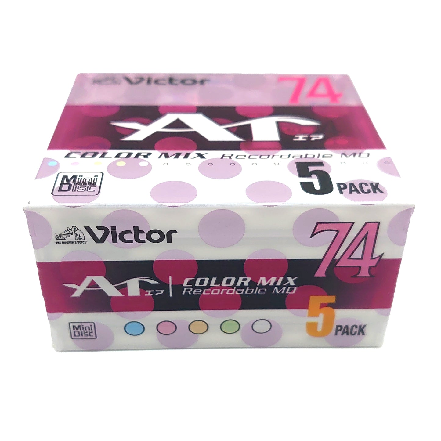 Victor Color Mix Ar 74 Minute MiniDisc 5 Pack