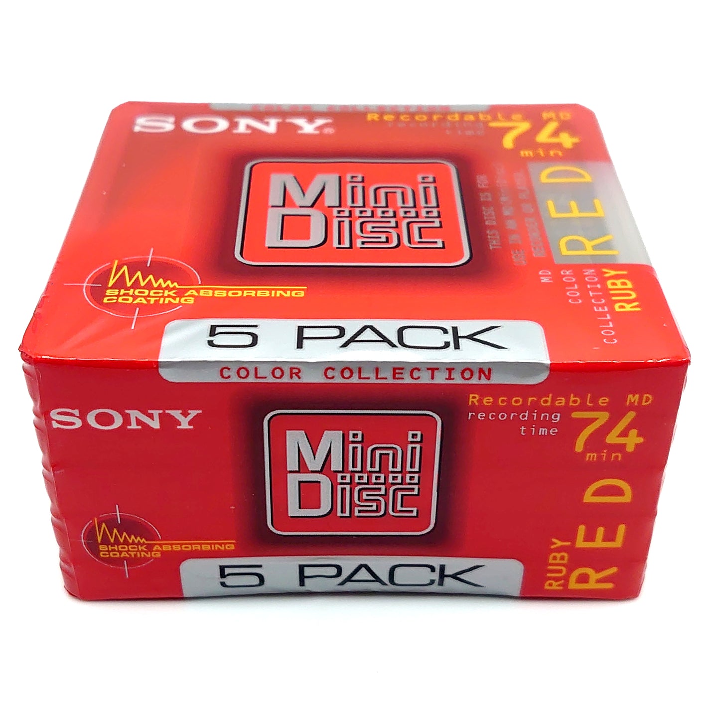 Sony Ruby Red 74 Minute MiniDisc 5 Pack
