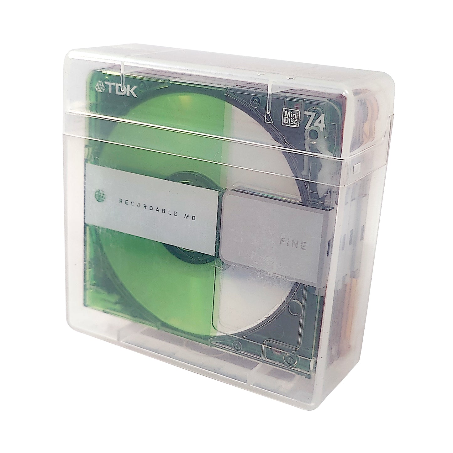 TDK Fine 74 Minute MiniDisc 4 Pack + MD Storage Case & Labels