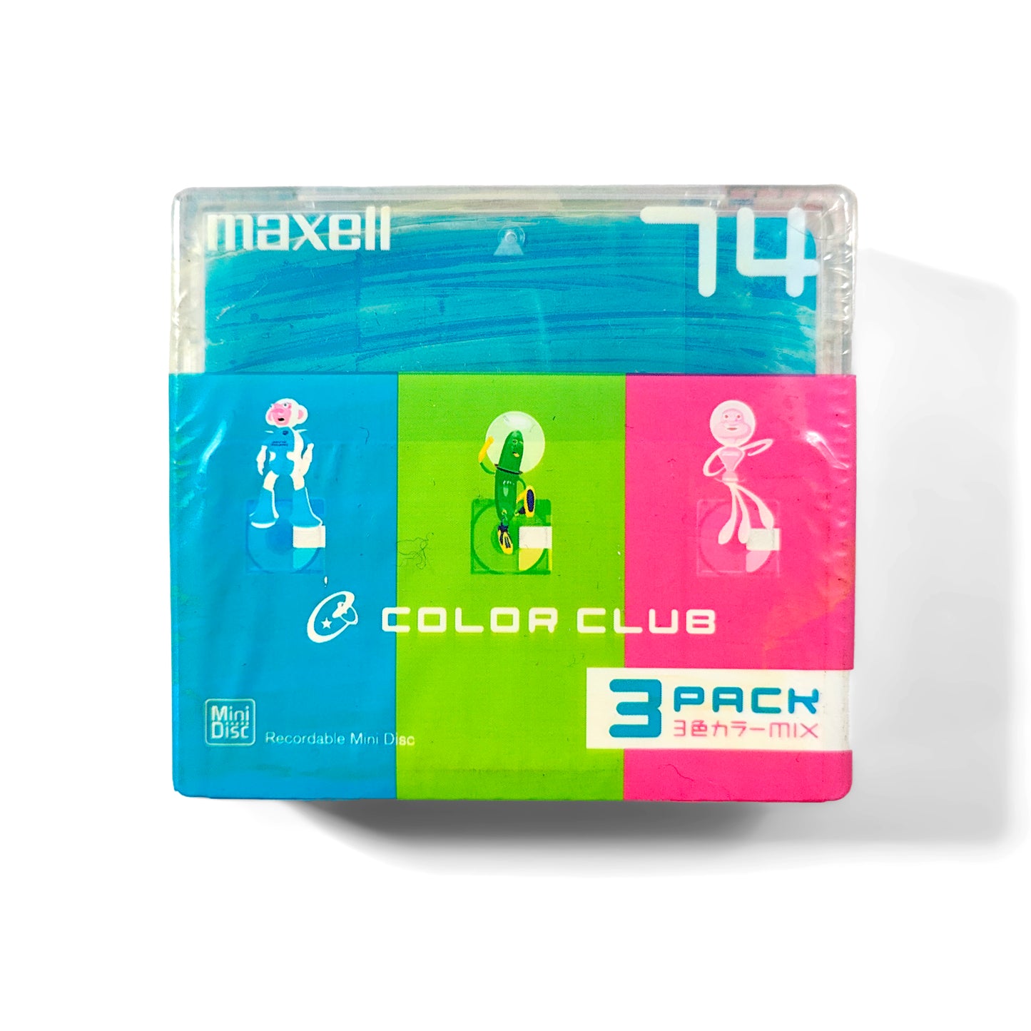 Maxell Color Club 74 Minute MiniDisc 3 Pack