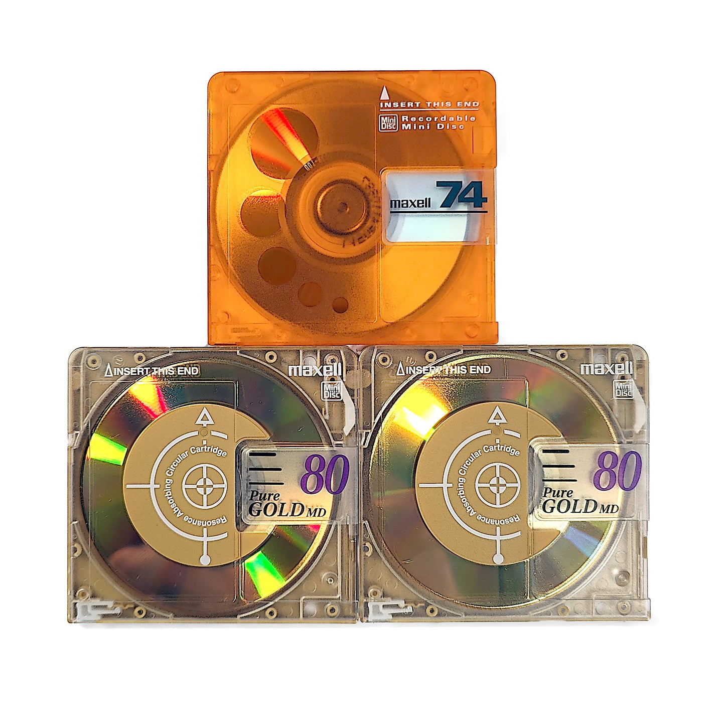 Maxell 74 & 80 Minute MiniDisc 3 Pack