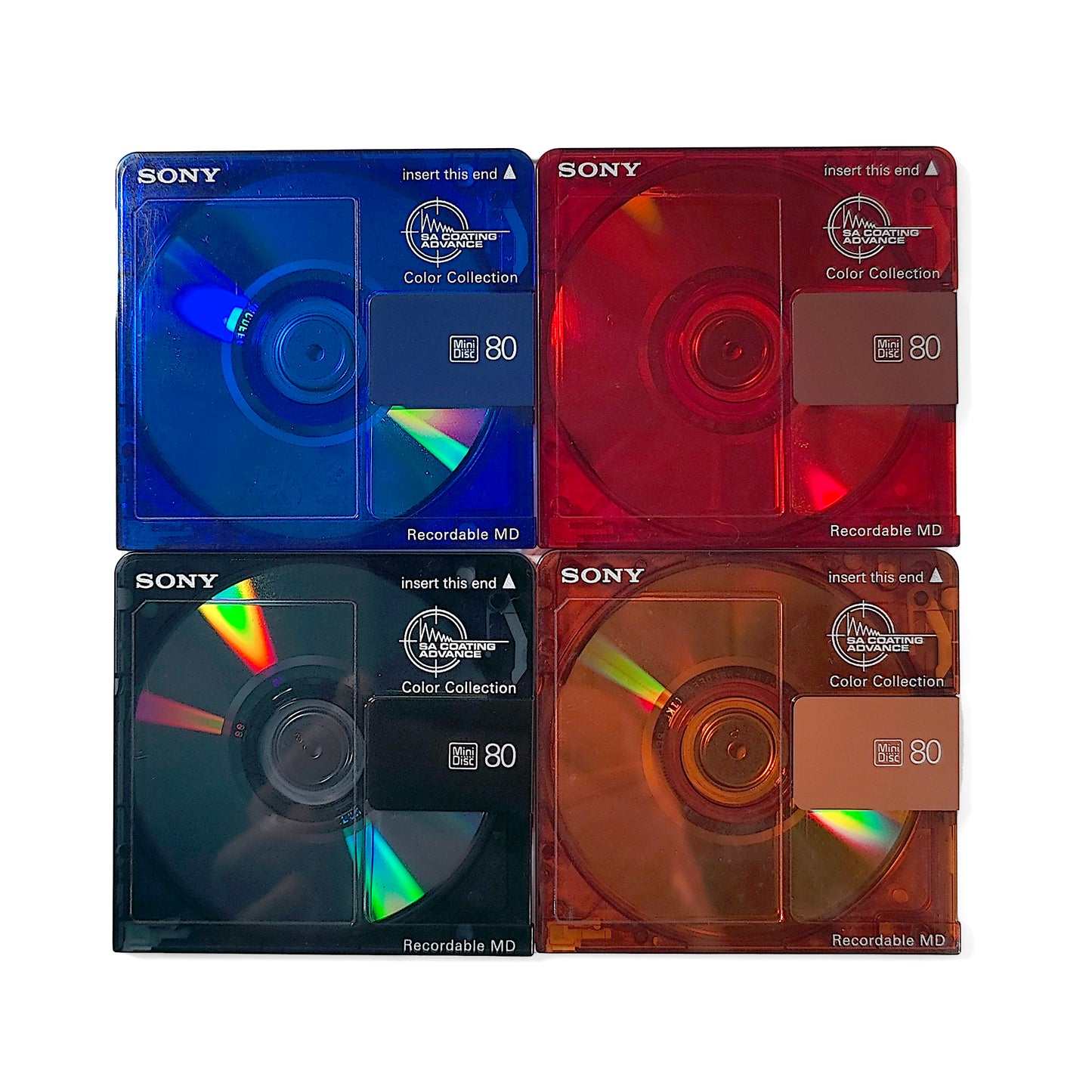 Sony Color Collection 80 Minute MiniDisc 4 Pack
