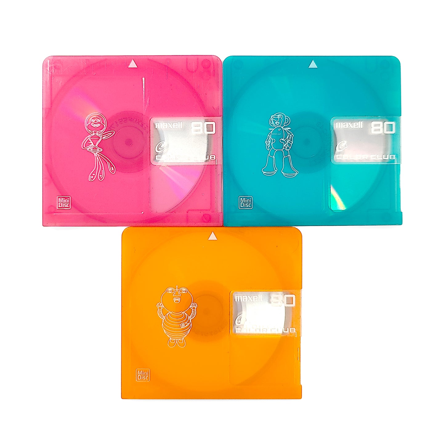 Maxell Color Club 80 Minute MiniDisc 3 Pack