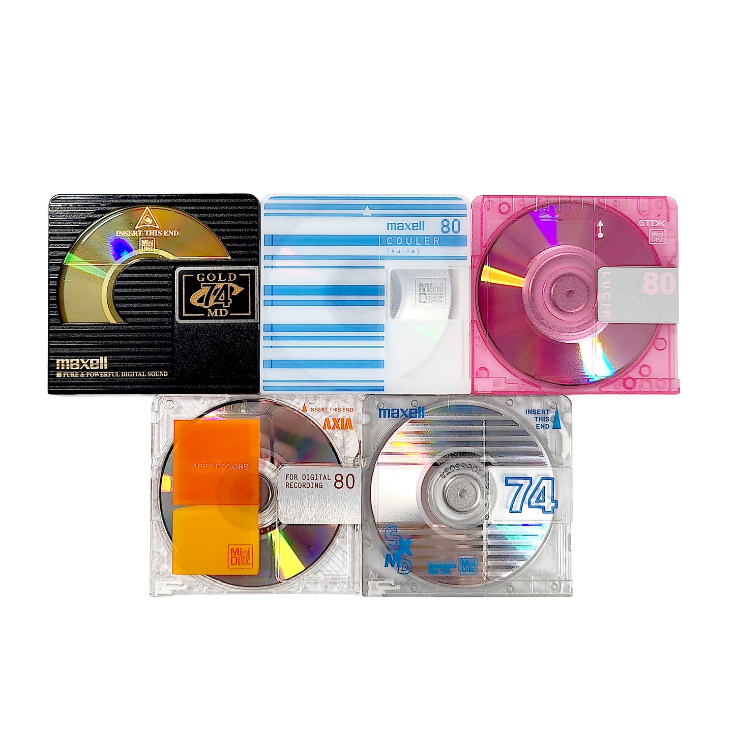 Mixed Brand 74 & 80 Minute MiniDisc 5 Pack
