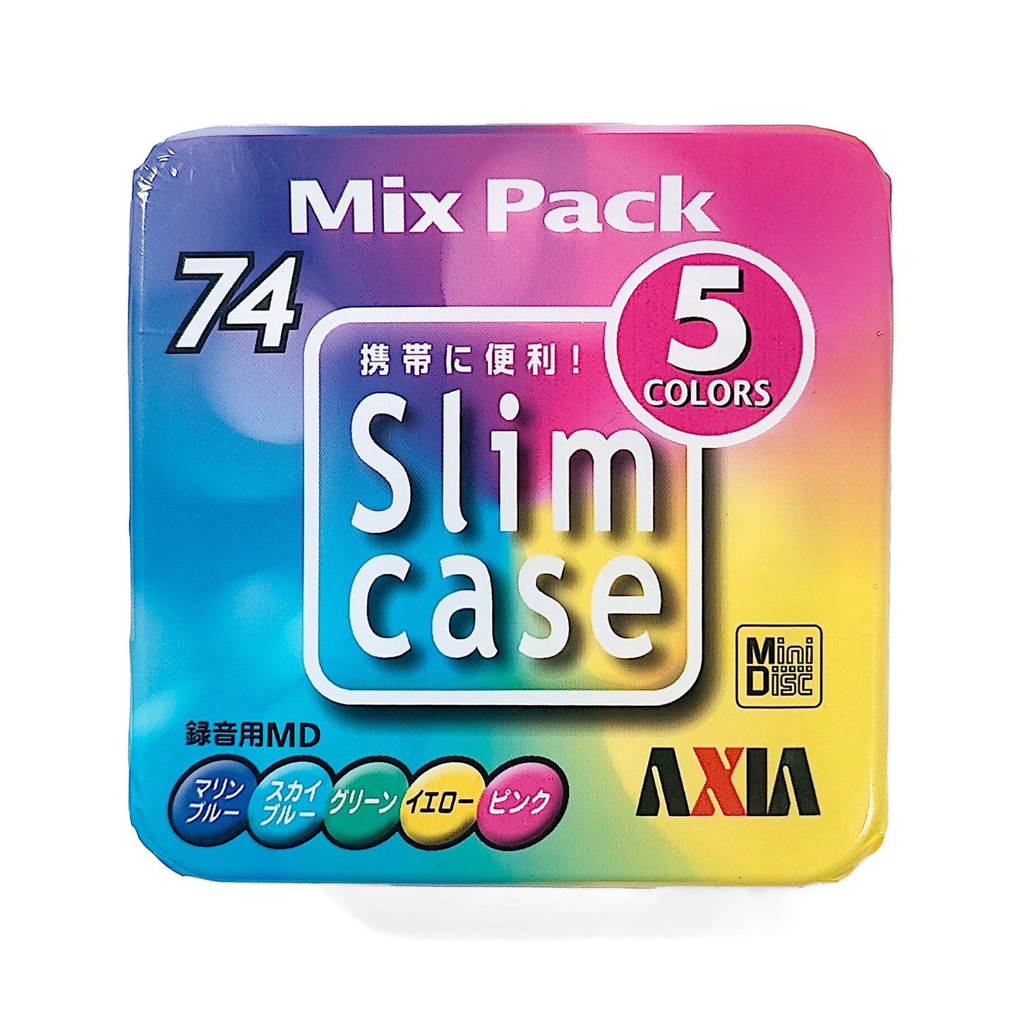 AXIA SlimCase 74 Minute MiniDisc 5 Pack