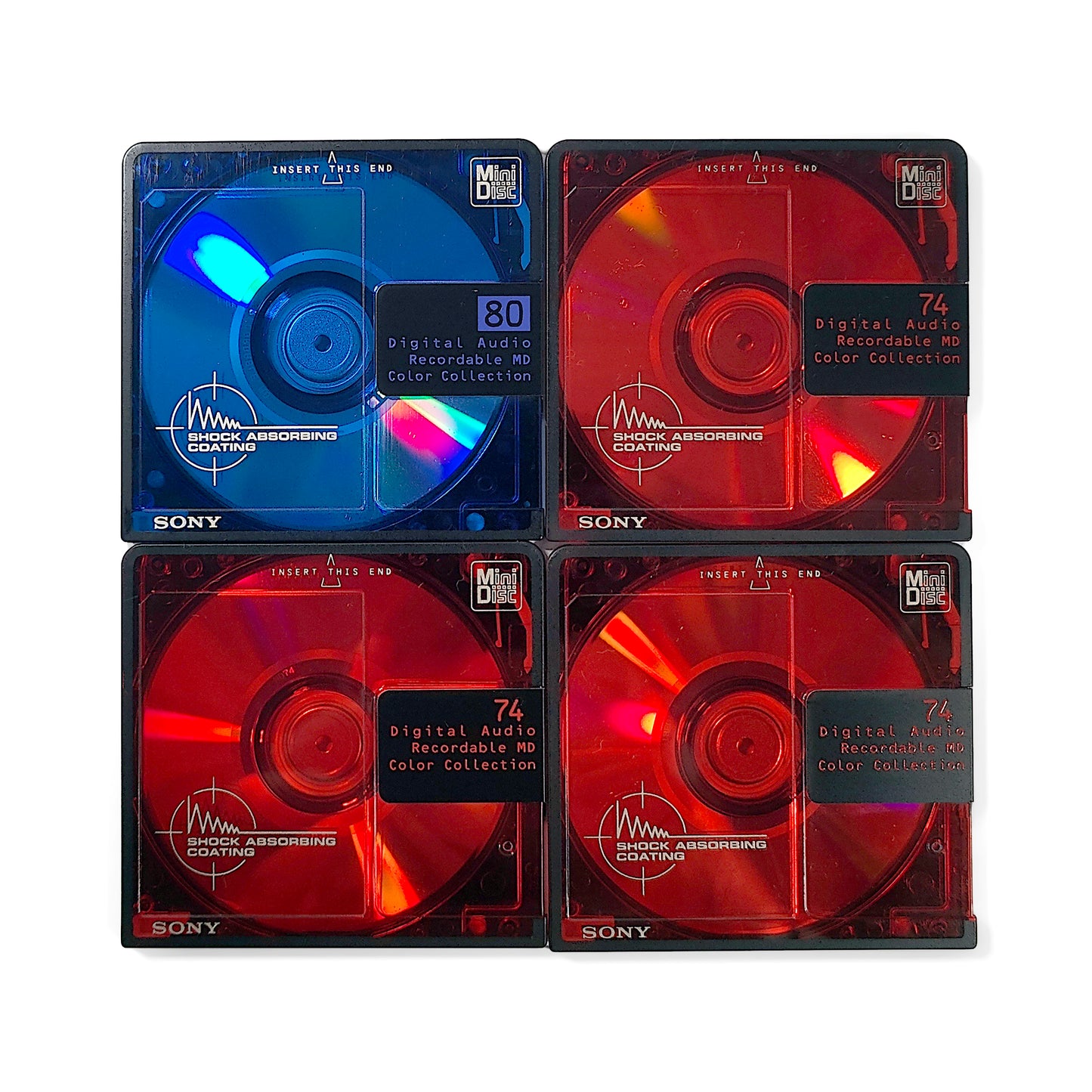 Sony Color Collection 74 & 80 Minute MiniDisc 4 Pack