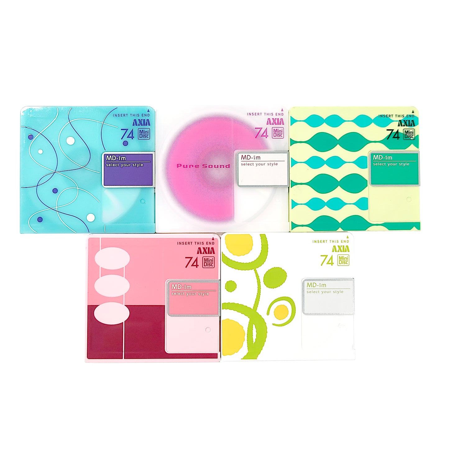 Axia MD im Select Your Style 74 Minute MiniDisc 5 Pack
