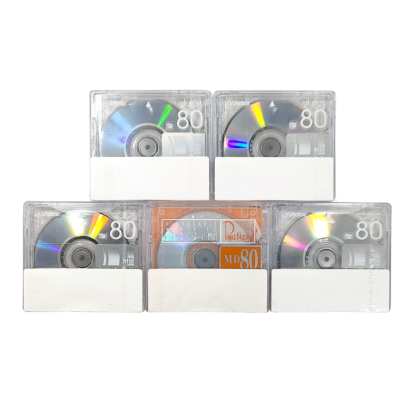 Victor & Prime Media 80 Minute MiniDisc 5 Pack