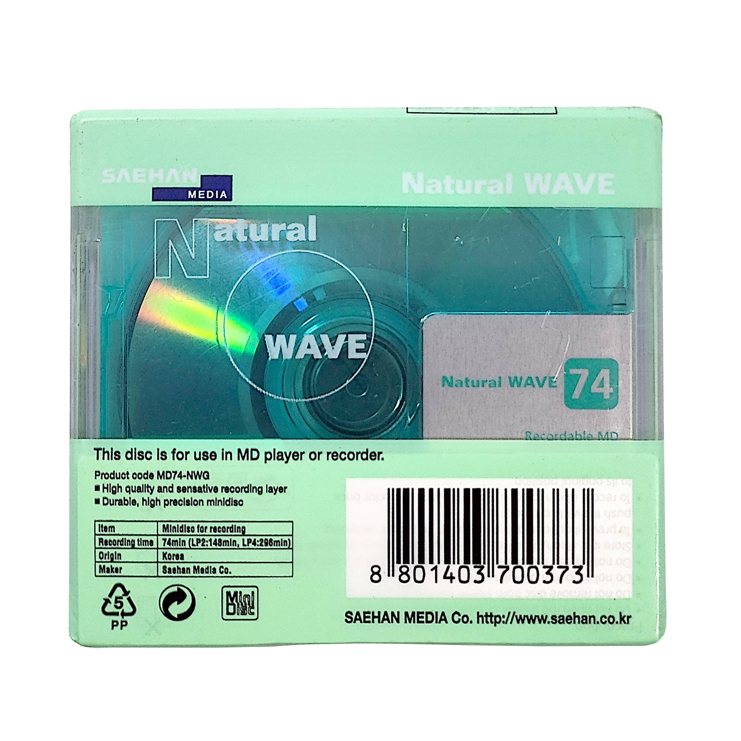 Saehan Natural Wave 74 Minute MiniDisc