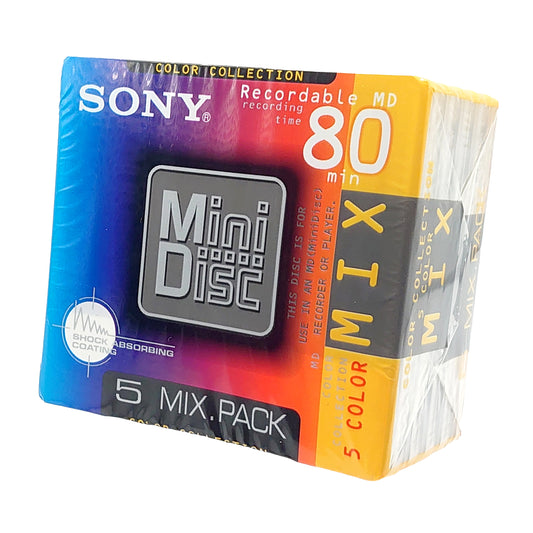 Sony Color Collection 80 Minute MiniDisc 5 Pack