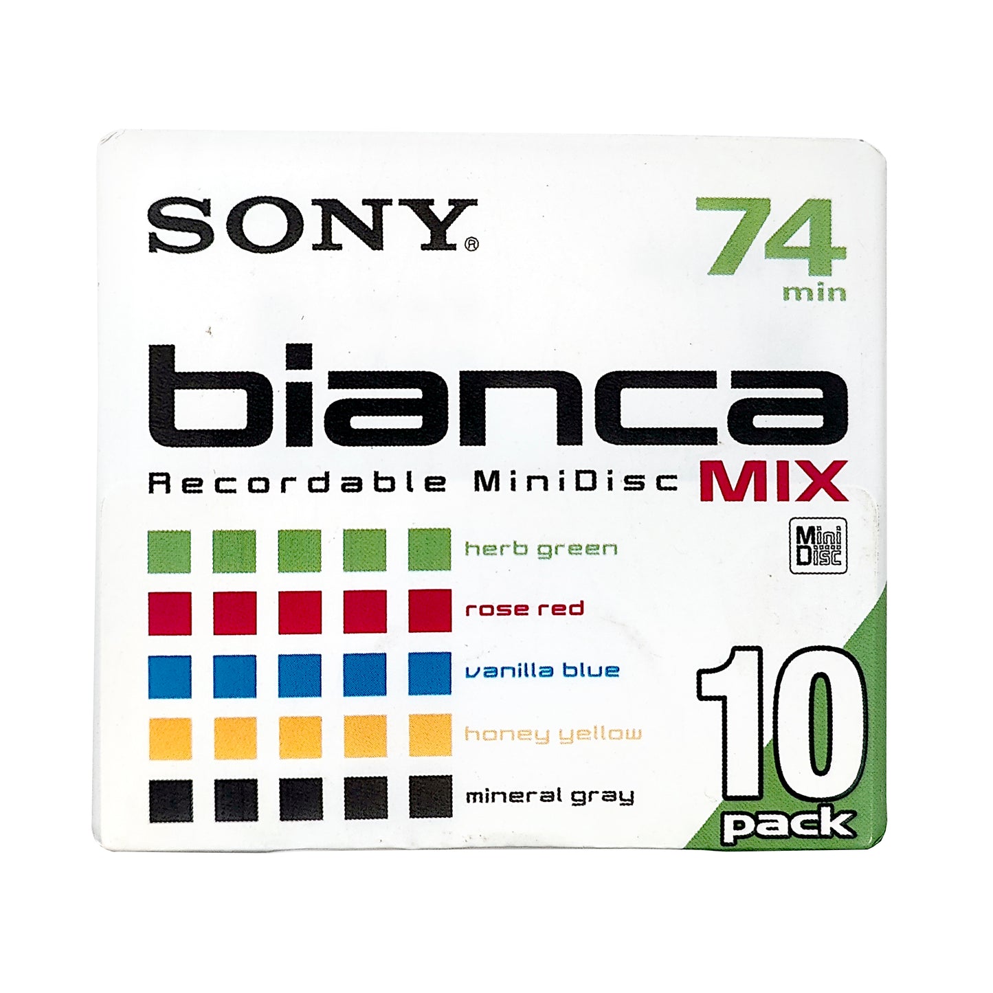 Sony Bianca 74 Minute MiniDiscs 10 Pack