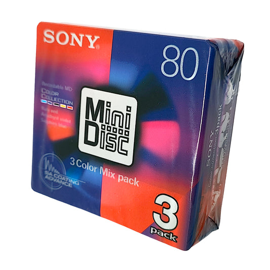 Sony Color Collection 80 minute MiniDisc 3 Pack