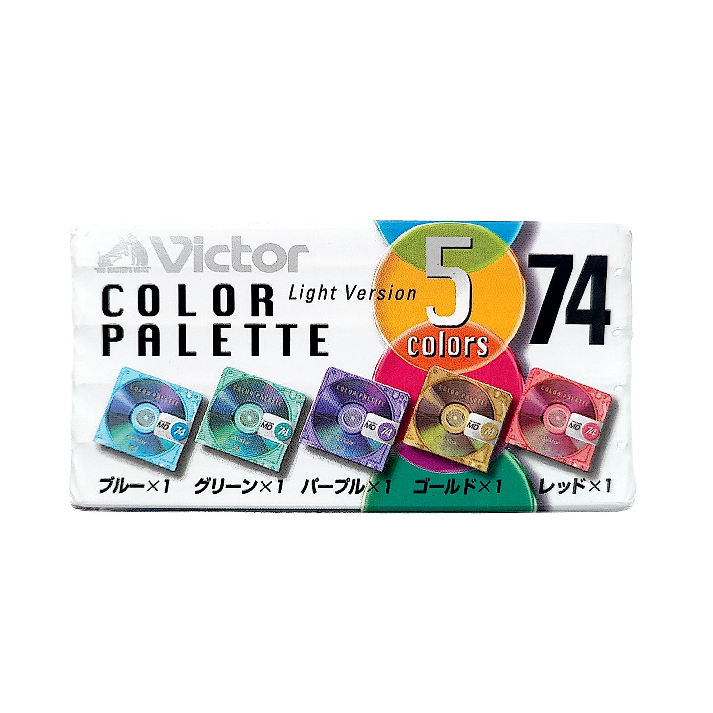 Victor JVC Color Palette 74 Minute MiniDisc 5 Pack