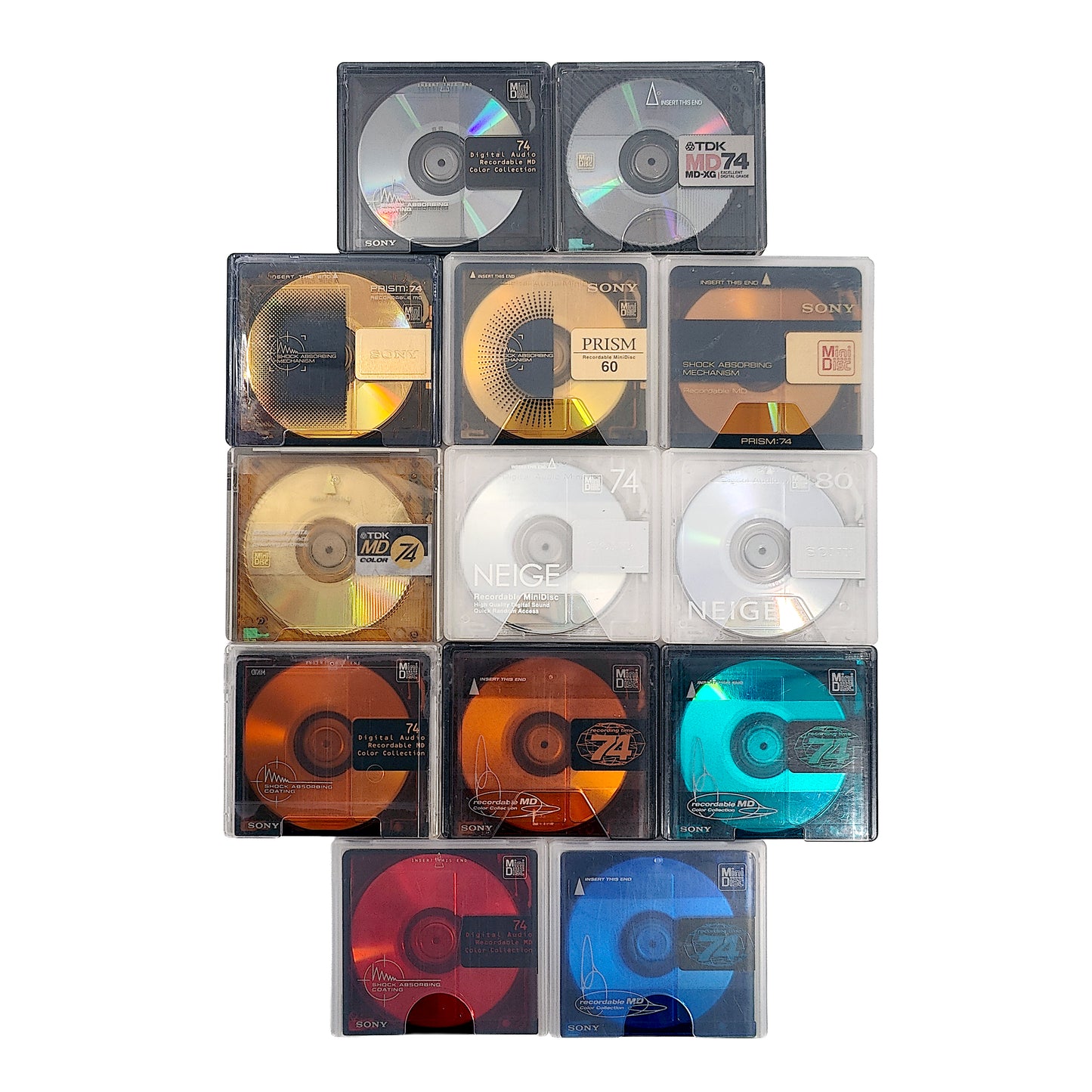 Sony & TDK 60 74 80 Minute MiniDisc 13 Pack