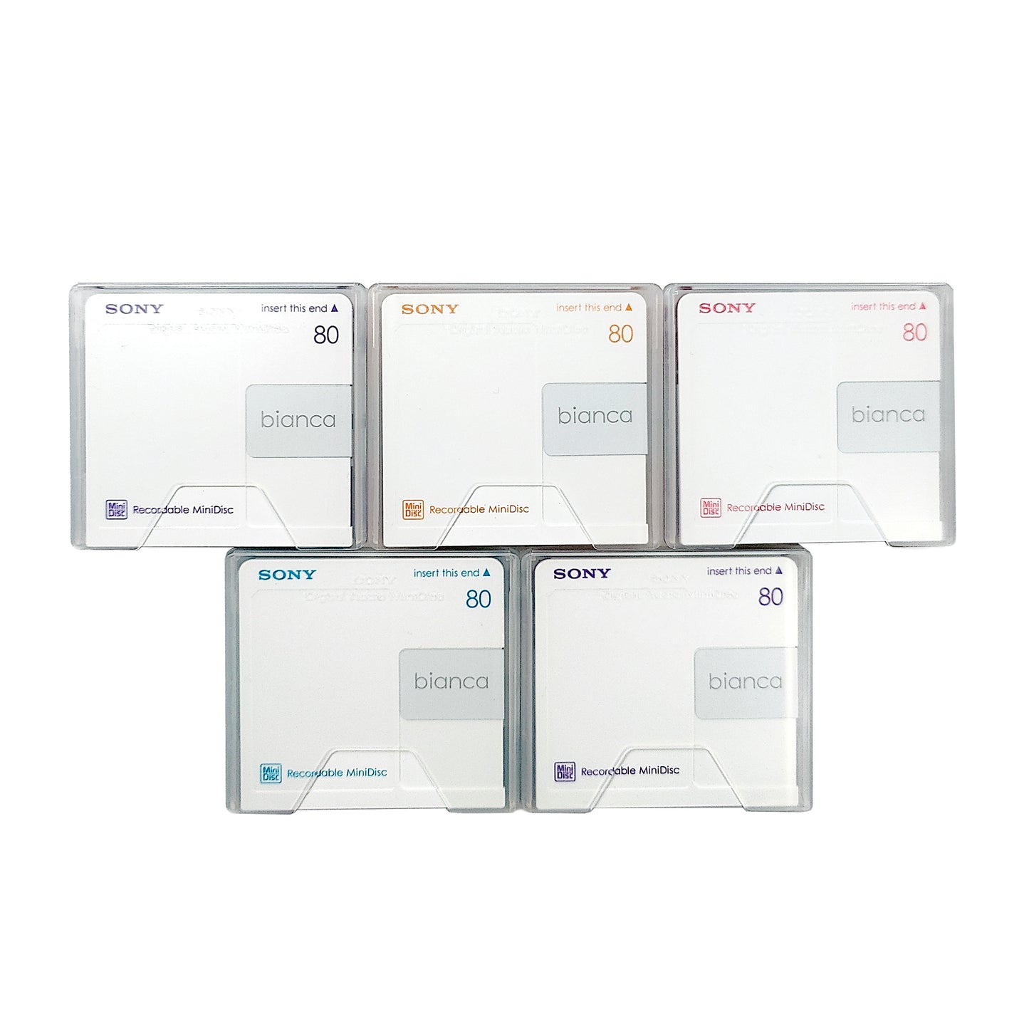 Sony Bianca 80 Minute MiniDisc 5 Pack