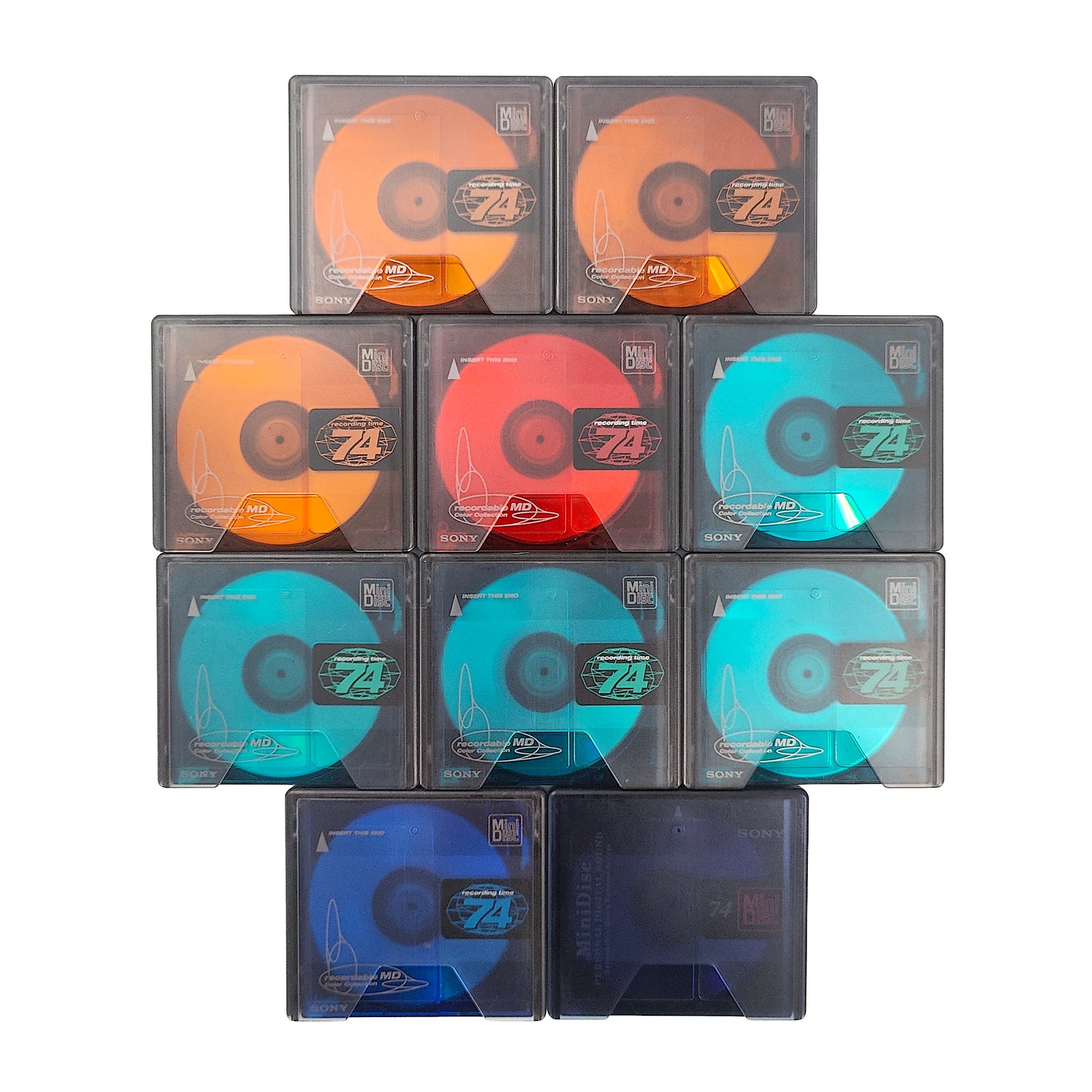 Sony Color Collection & Prism 74 Minute MiniDisc 10 Pack