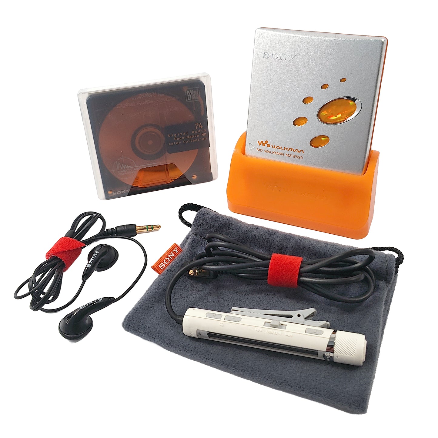 Sony MZ-E520 MiniDisc Player Bundle