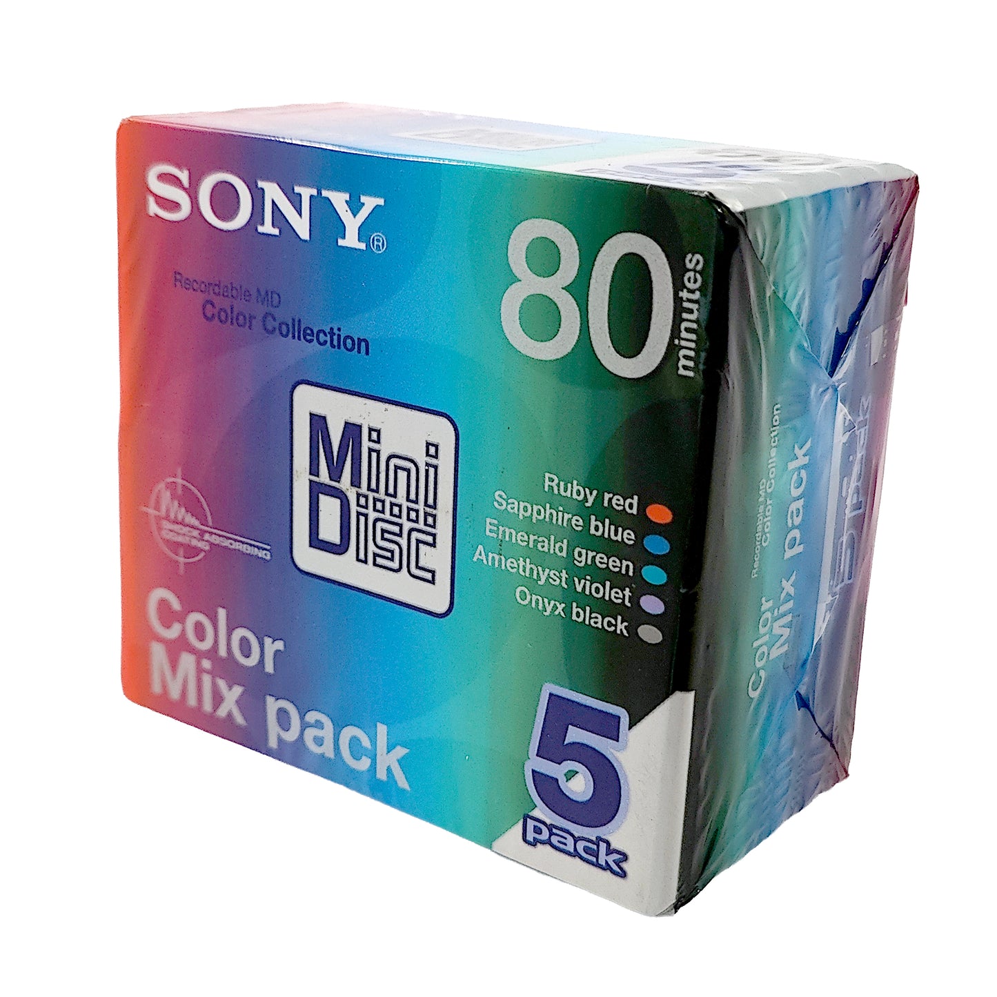 Sony Color Collection 80 Minute MiniDisc 5 Pack