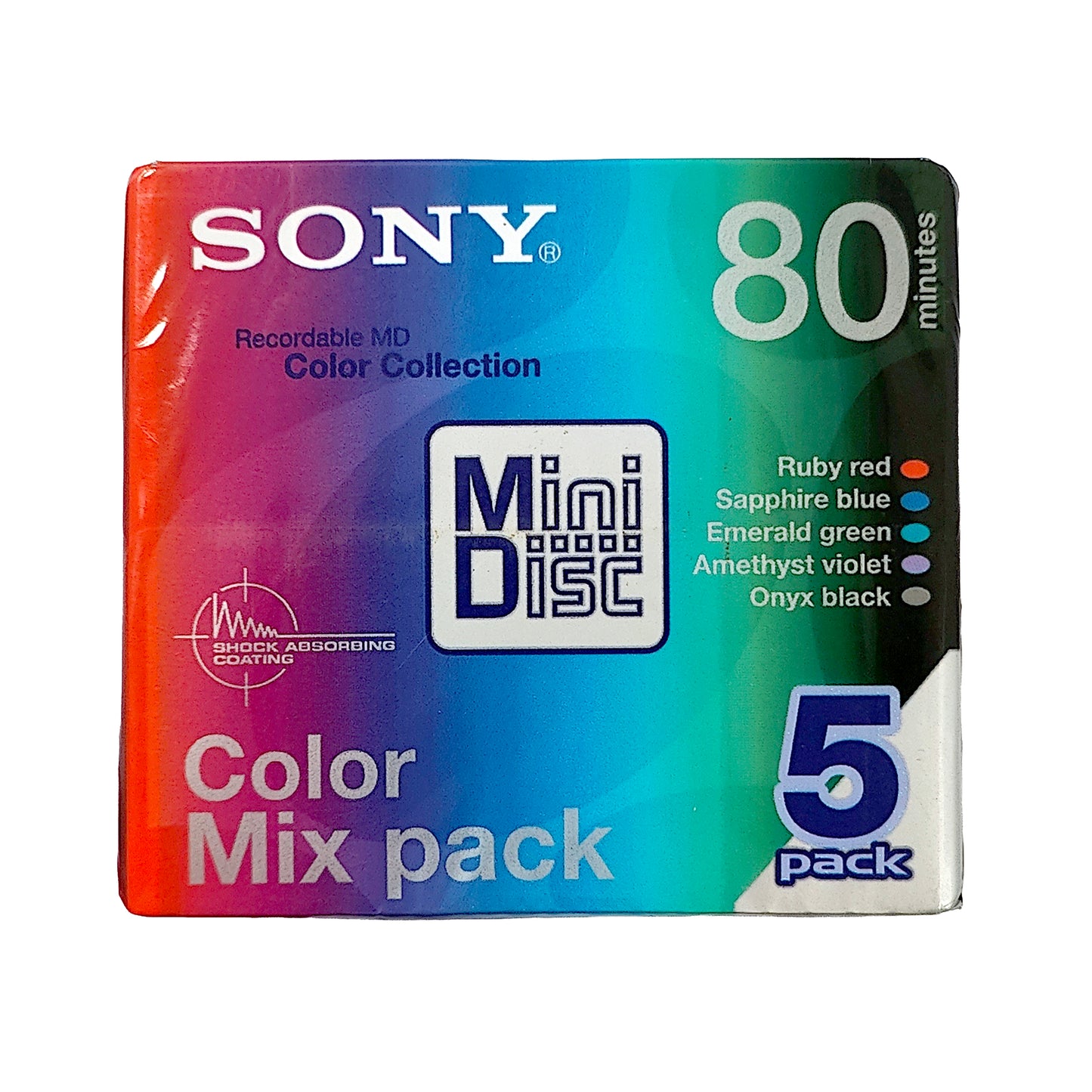 Sony Color Collection 80 Minute MiniDisc 5 Pack