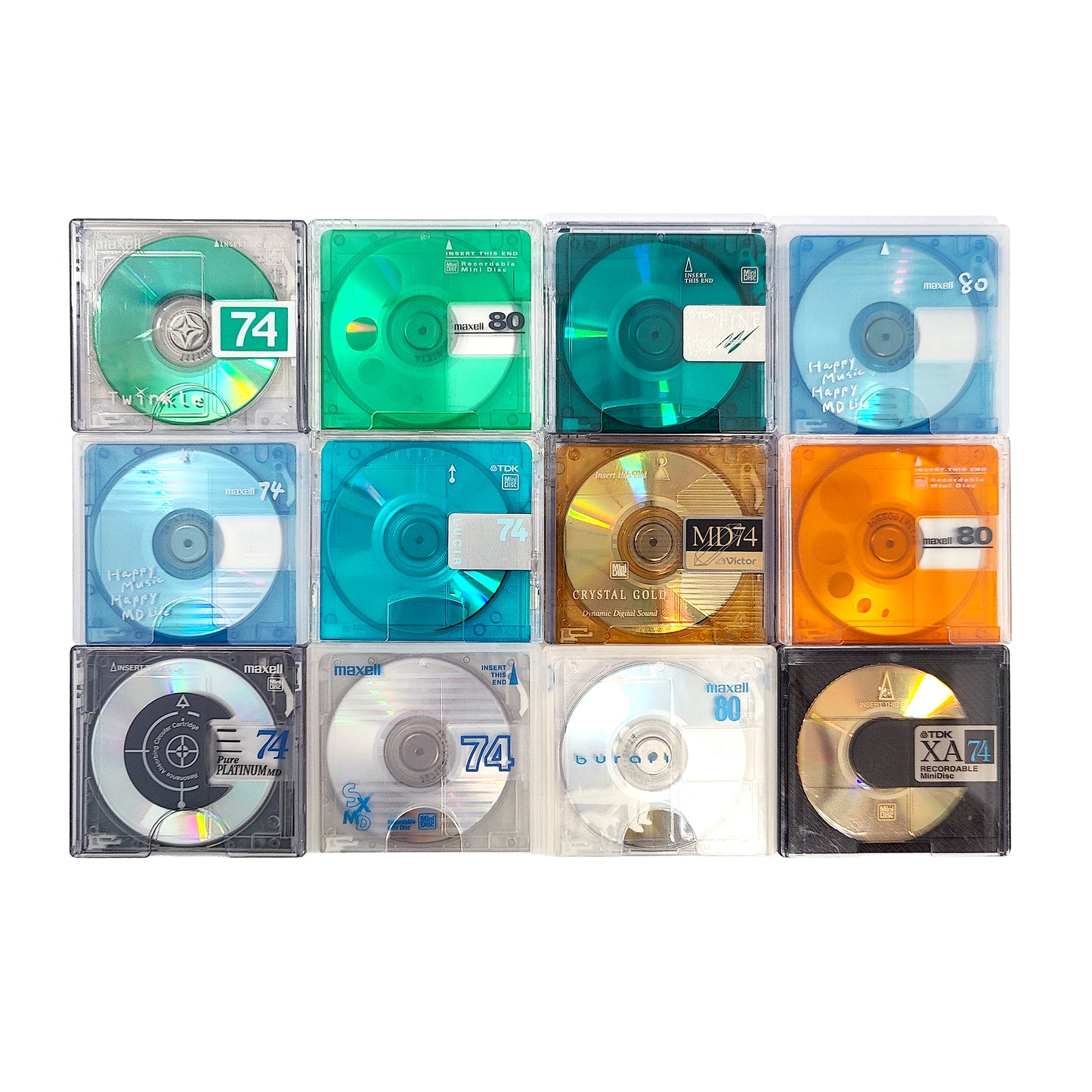 Mixed Brand 74 & 80 Minute MiniDisc 12 Pack