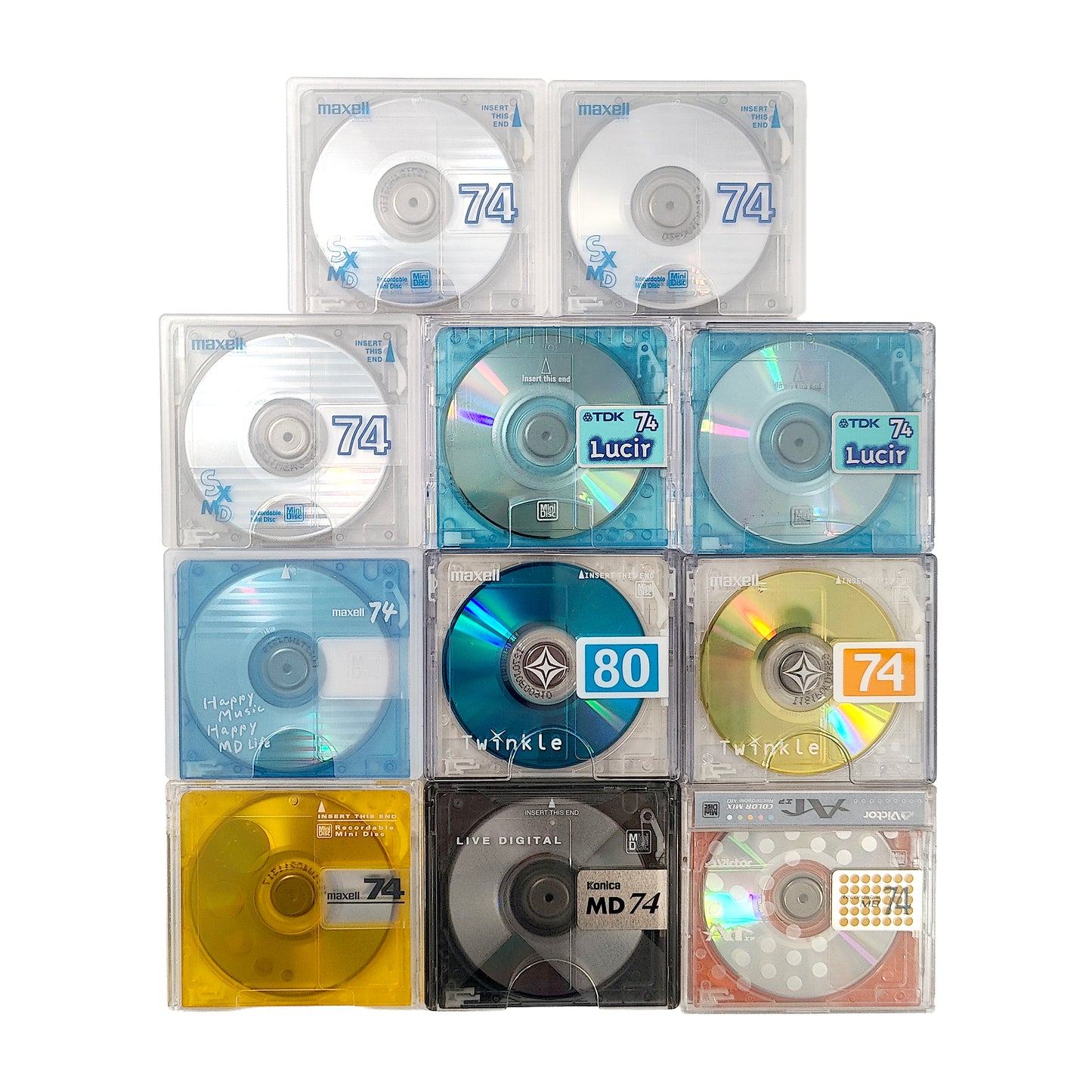 Mixed Brand 74 & 80 Minute MiniDisc 11 Pack