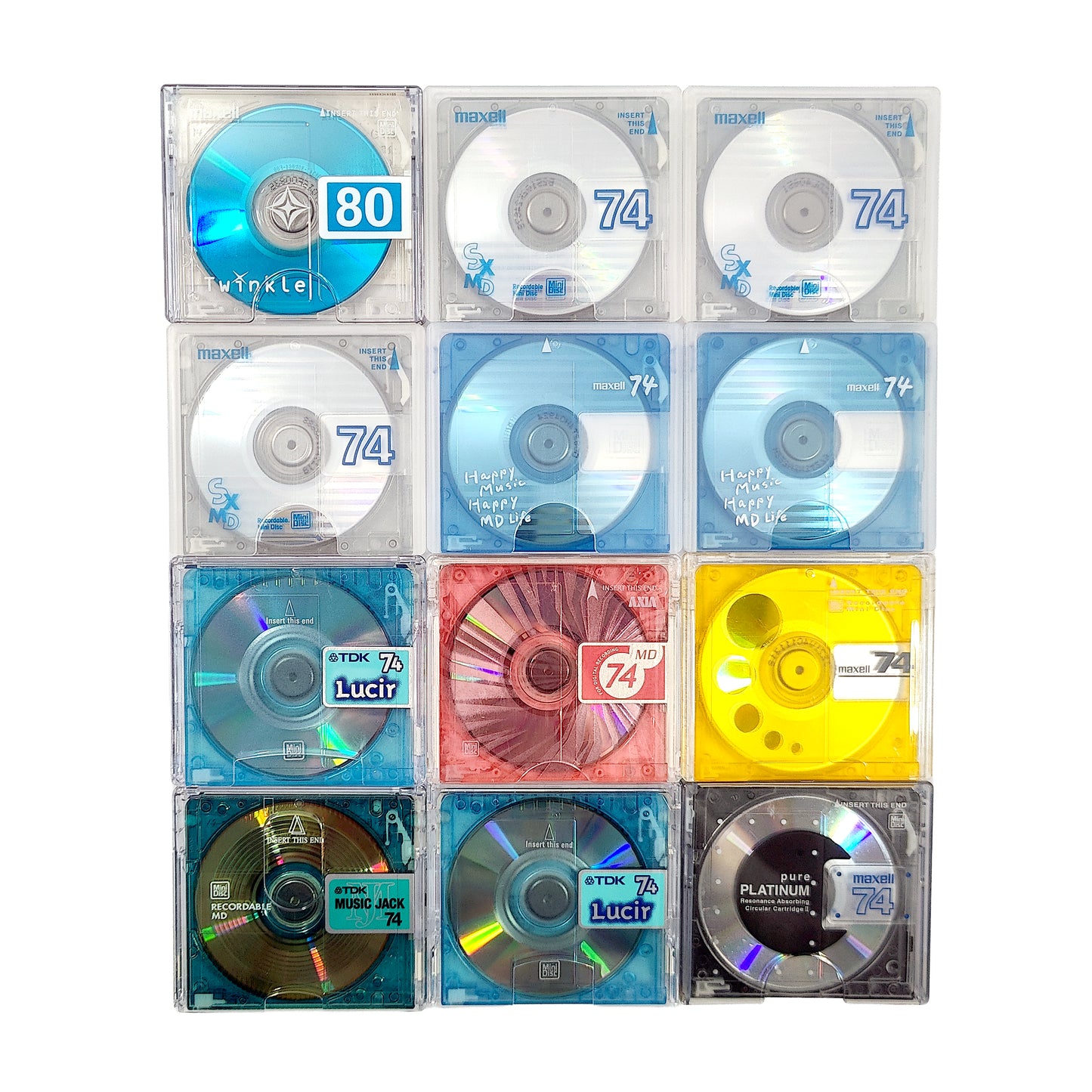 Mixed Brand 74 & 80 Minute MiniDisc 12 Pack