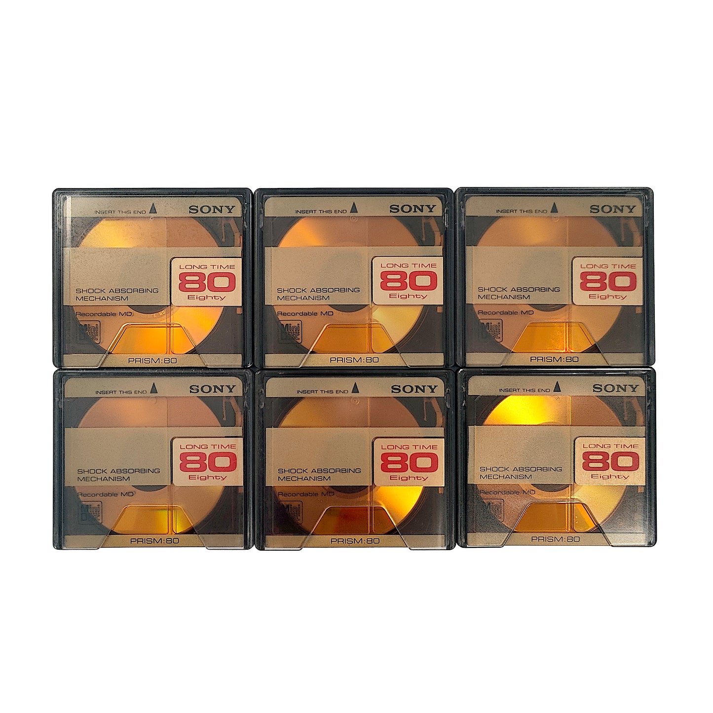 Sony Prism Long Time 80 Minute MiniDisc 6 Pack