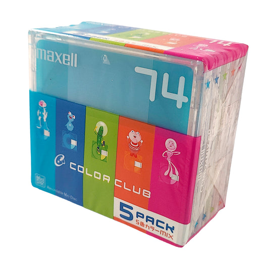Maxell Color Club 74 Minute MiniDisc 5 Pack