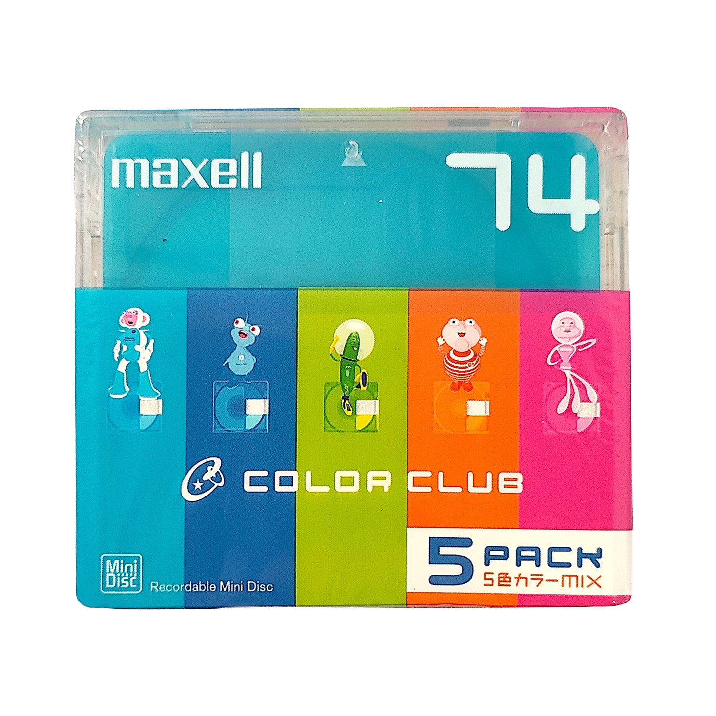 Maxell Color Club 74 Minute MiniDisc 5 Pack
