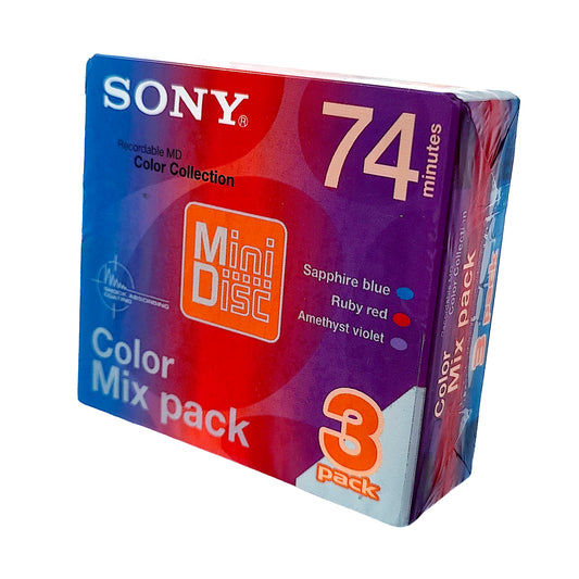 Sony Color Collection 74 Minute MiniDisc 3 Pack