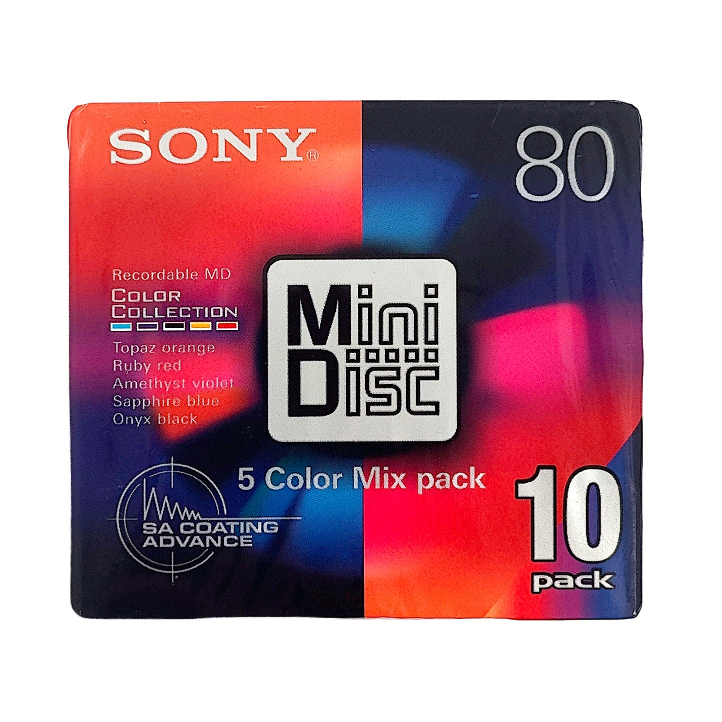 Sony Color Collection 80 Minute MiniDisc 10 Pack