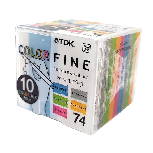 TDK Fine Color Mix 74 Minute MiniDisc 10 Pack