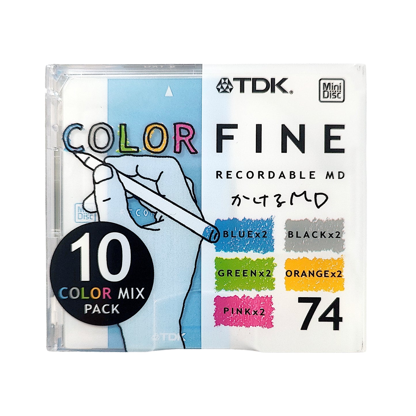 TDK Fine Color Mix 74 Minute MiniDisc 10 Pack