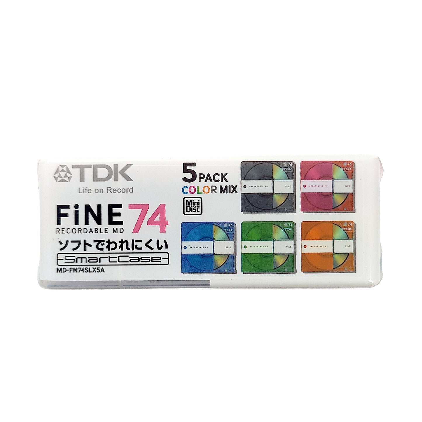 TDK Fine Color Mix 74 Minute MiniDisc 5 Pack