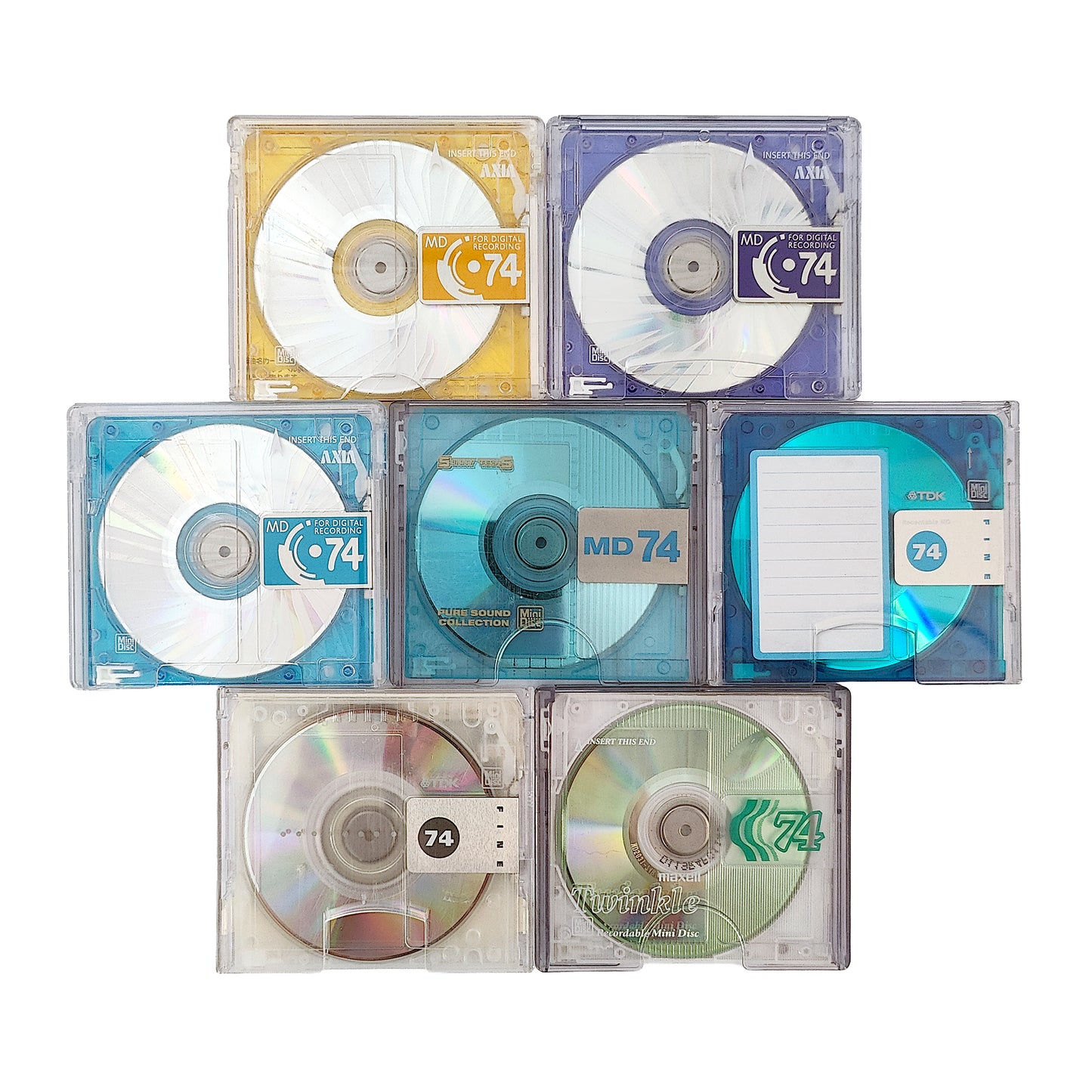 Various Brand 74 Minute MiniDisc 7 Pack
