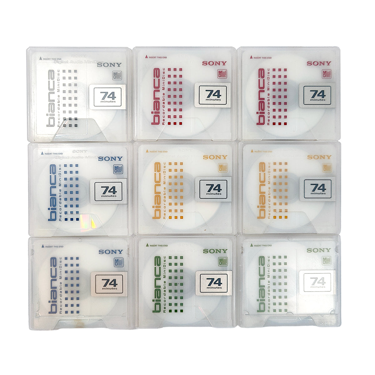 Sony Bianca 74 Minute MiniDisc 9 Pack